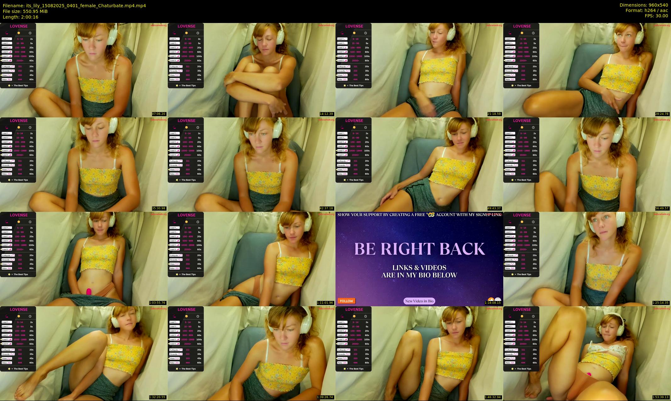 its_lily — 121 minute Chaturbate female cam show recording, 480p, Aug 15, 2025