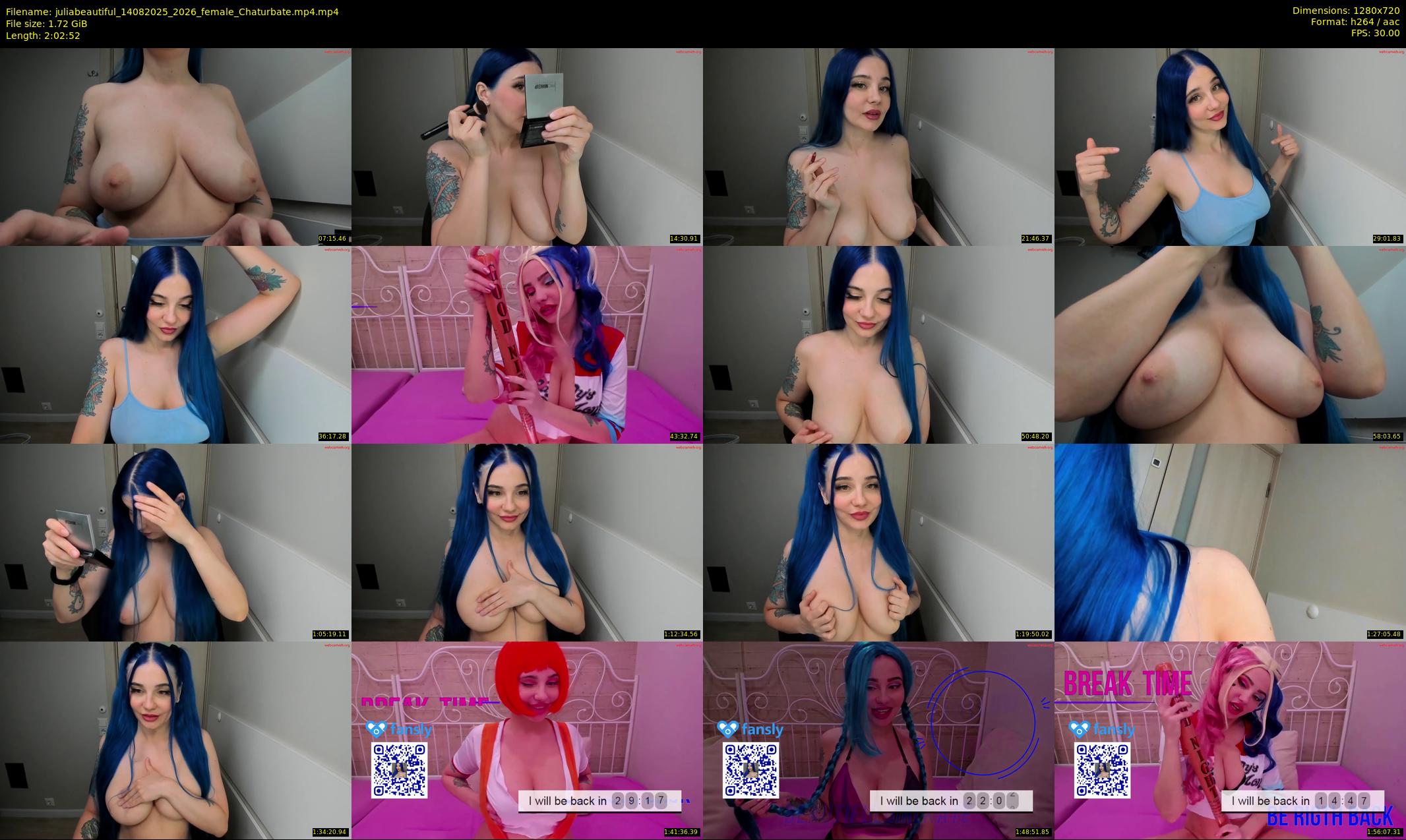 juliabeautiful — 123 minute Chaturbate female cam show recording, 720p, Aug 14, 2025