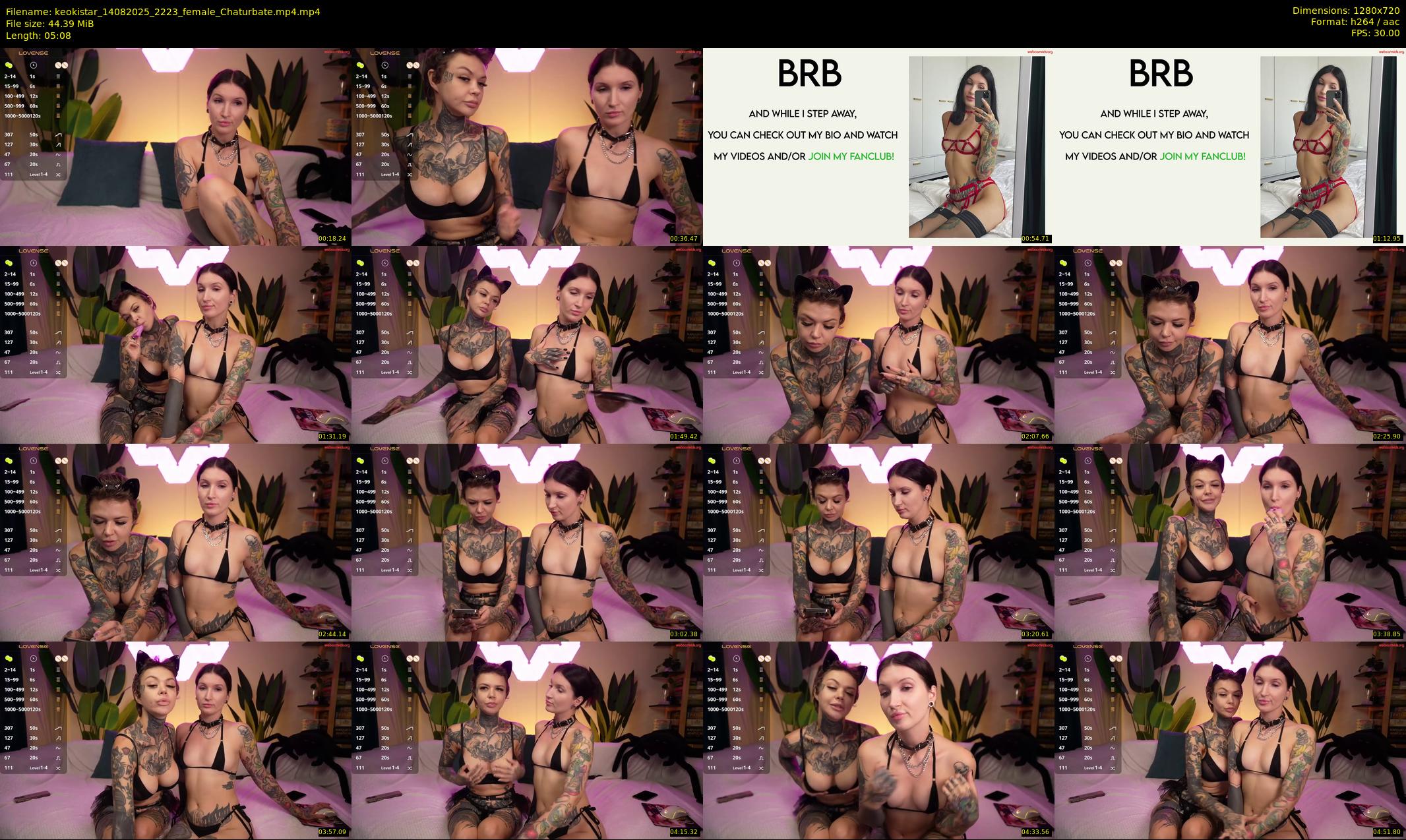 keokistar — 6 minute Chaturbate female cam show recording, 720p, Aug 14, 2025