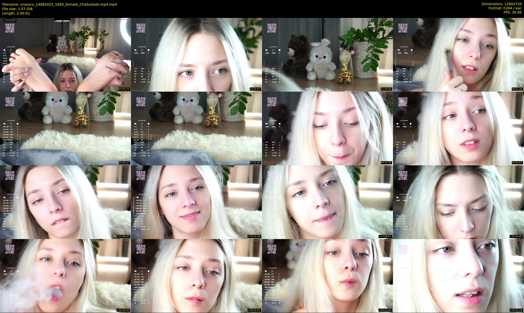 orasaro — 121 minute Chaturbate female cam show recording, 720p, Aug 14, 2025