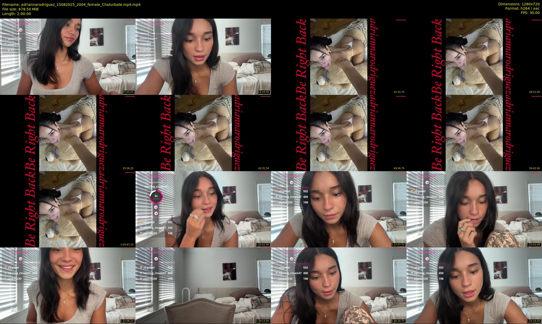 adriannarodriguez — 120 minute Chaturbate female cam show recording, 720p, Aug 15, 2025