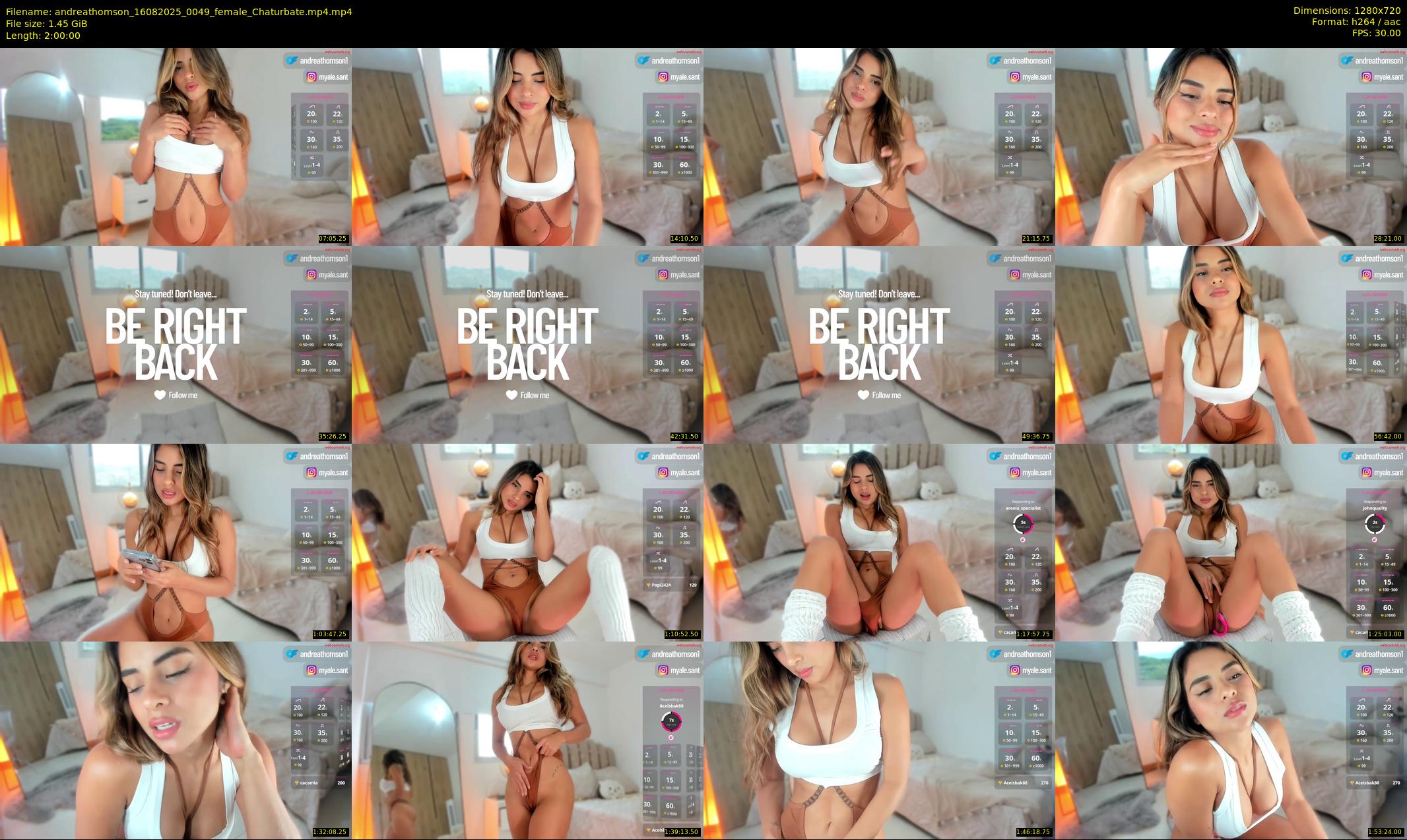 andreathomson — 120 minute Chaturbate female cam show recording, 720p, Aug 16, 2025
