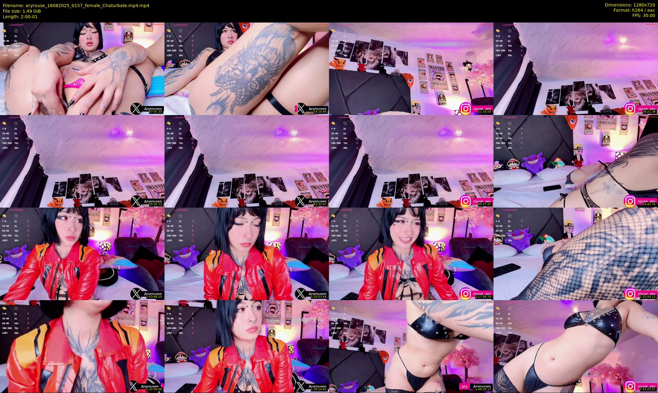 aryrouse — 121 minute Chaturbate female cam show recording, 720p, Aug 16, 2025