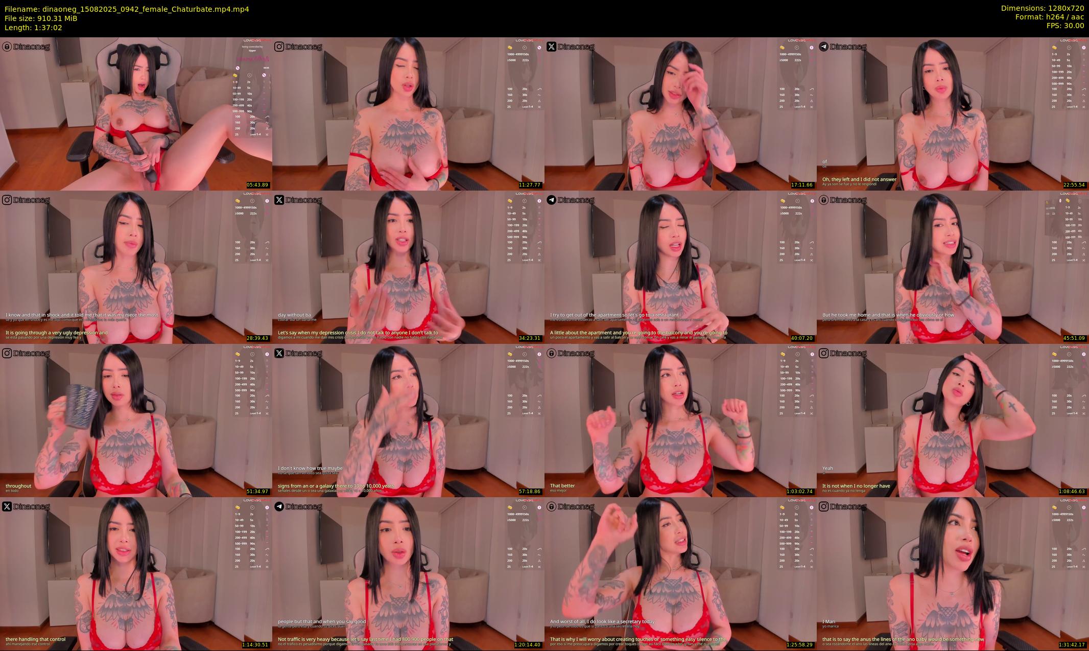 dinaoneg — 98 minute Chaturbate female cam show recording, 720p, Aug 15, 2025