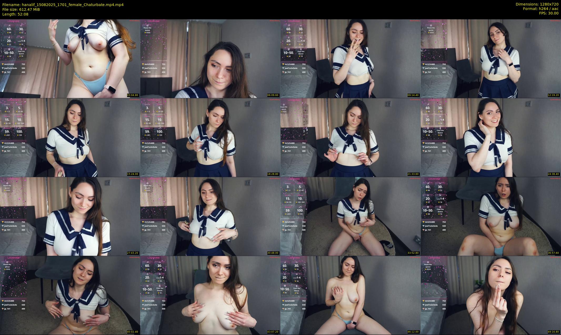 hanalif — 53 minute Chaturbate female cam show recording, 720p, Aug 15, 2025