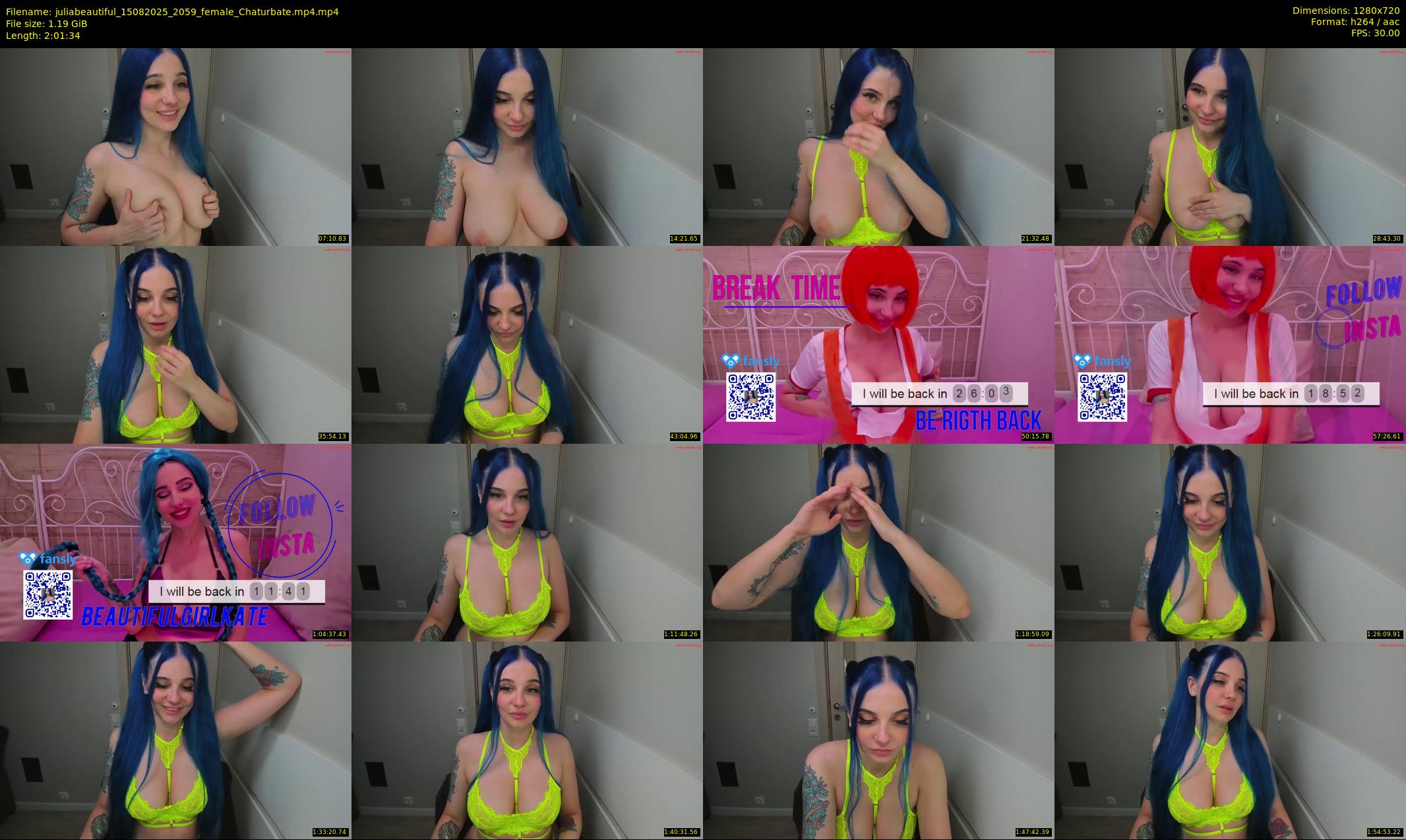juliabeautiful — 122 minute Chaturbate female cam show recording, 720p, Aug 15, 2025