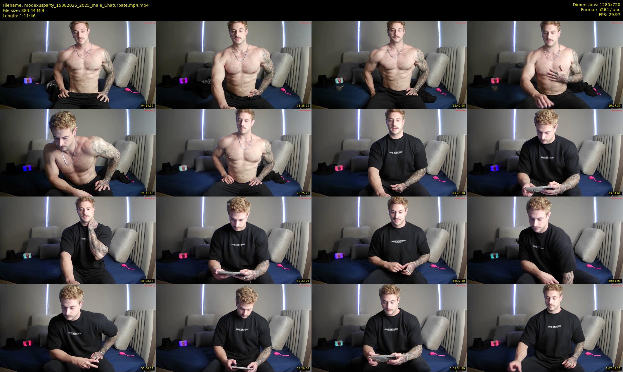 modexusparty — 72 minute Chaturbate male cam show recording, 720p, Aug 15, 2025