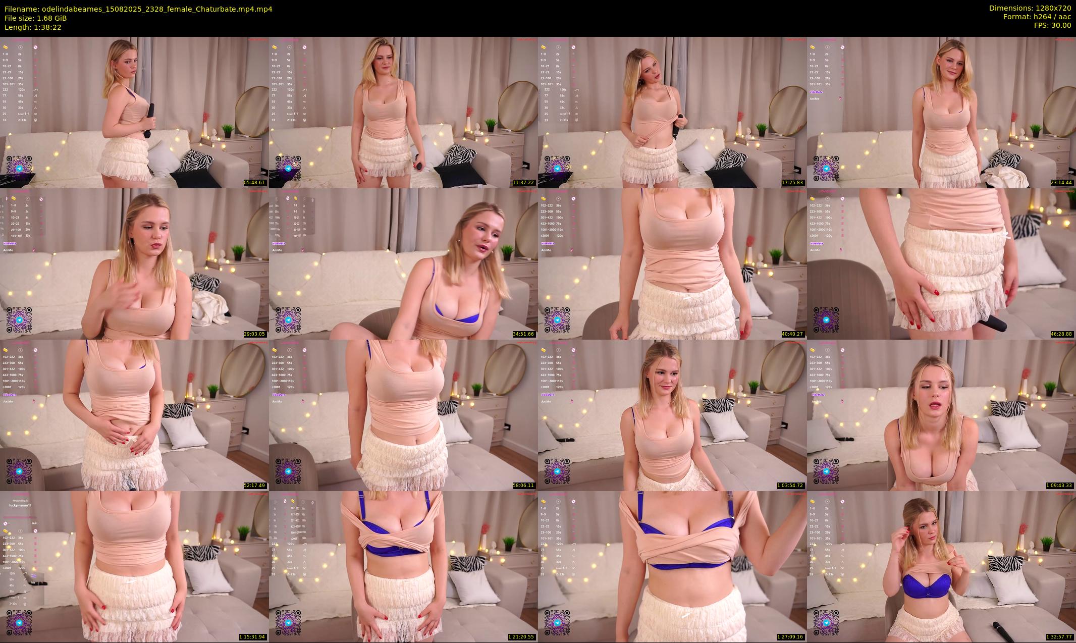 odelindabeames — 99 minute Chaturbate female cam show recording, 720p, Aug 15, 2025