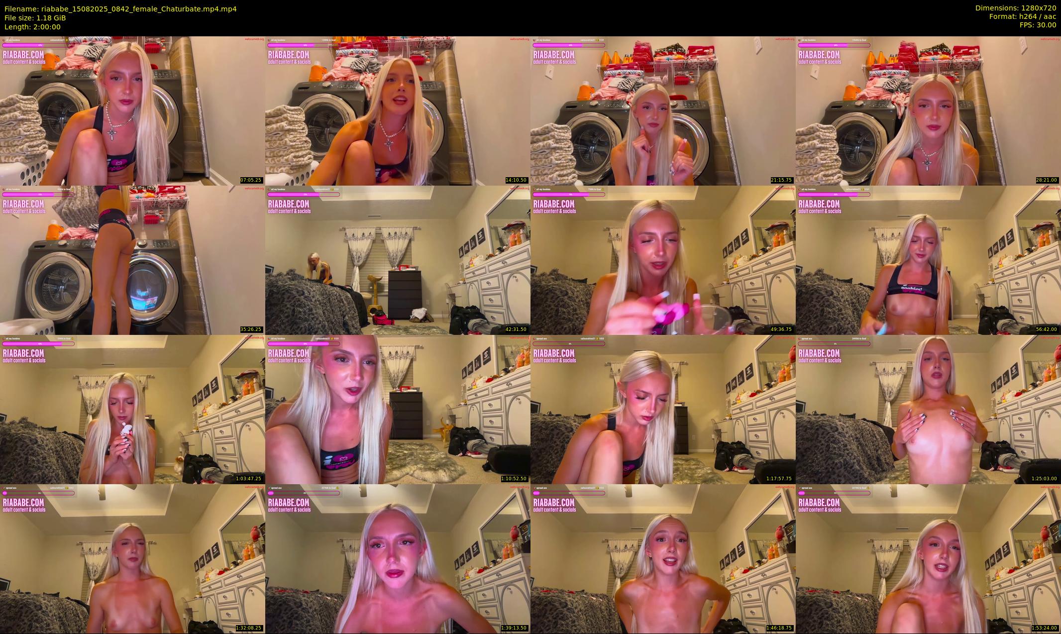 riababe — 120 minute Chaturbate female cam show recording, 720p, Aug 15, 2025