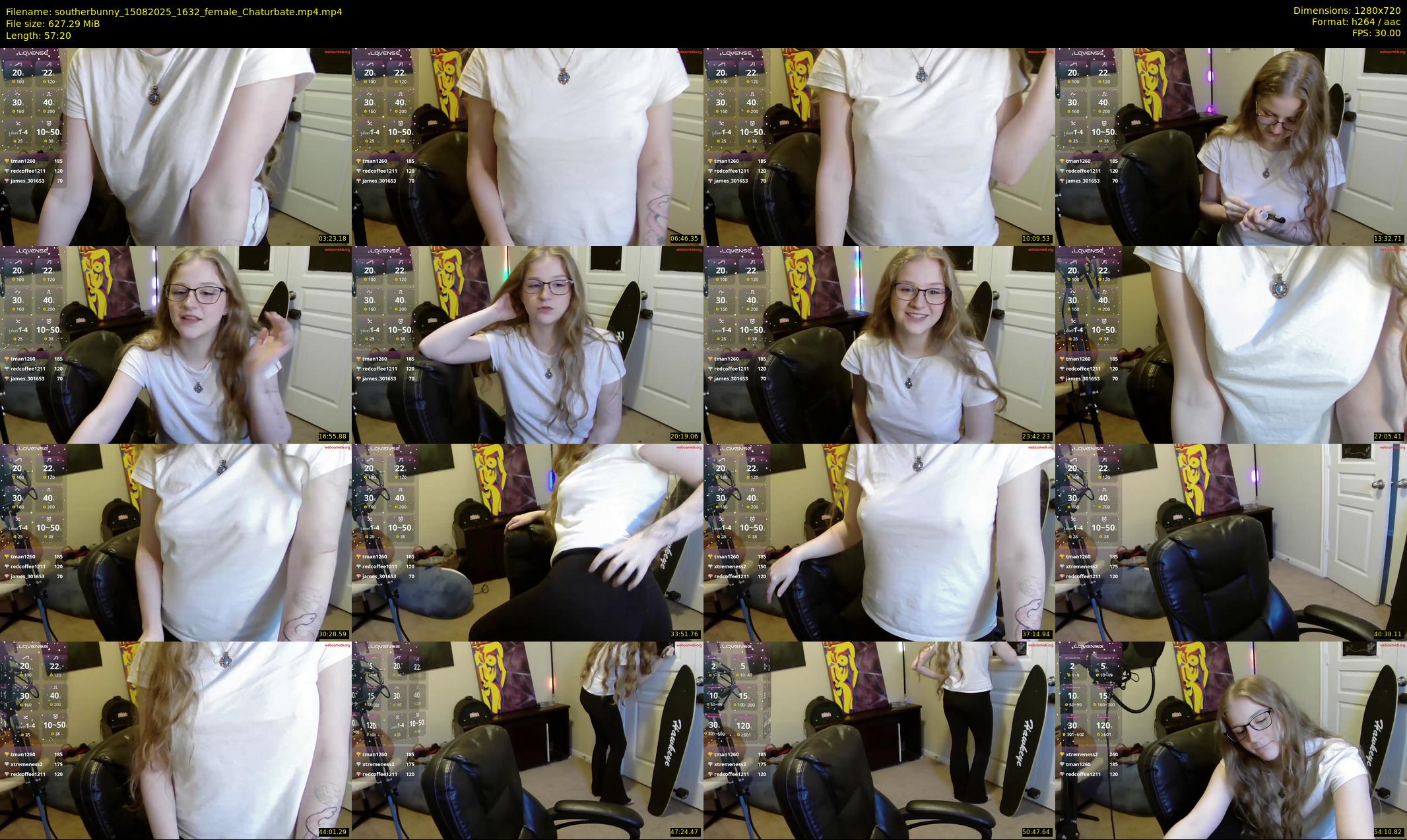 southerbunny — 58 minute Chaturbate female cam show recording, 720p, Aug 15, 2025