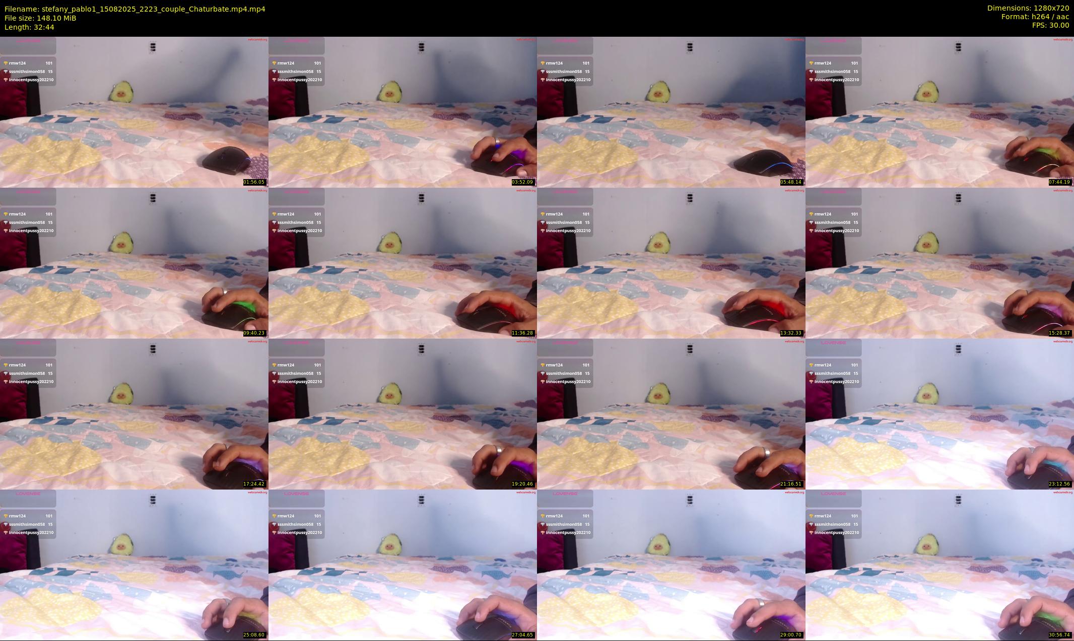 stefany_pablo1 — 33 minute Chaturbate couple cam show recording, 720p, Aug 15, 2025
