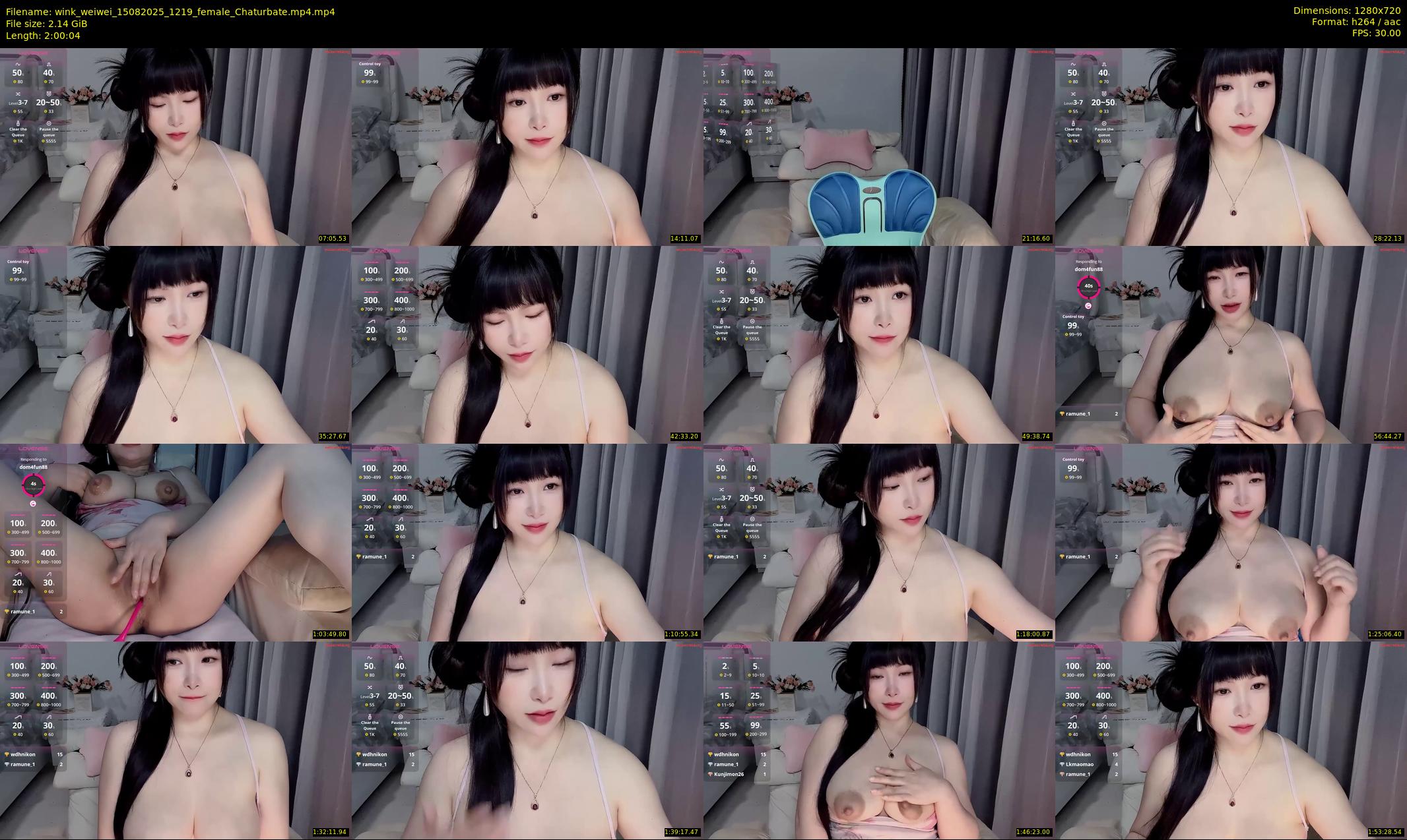 wink_weiwei — 121 minute Chaturbate female cam show recording, 720p, Aug 15, 2025