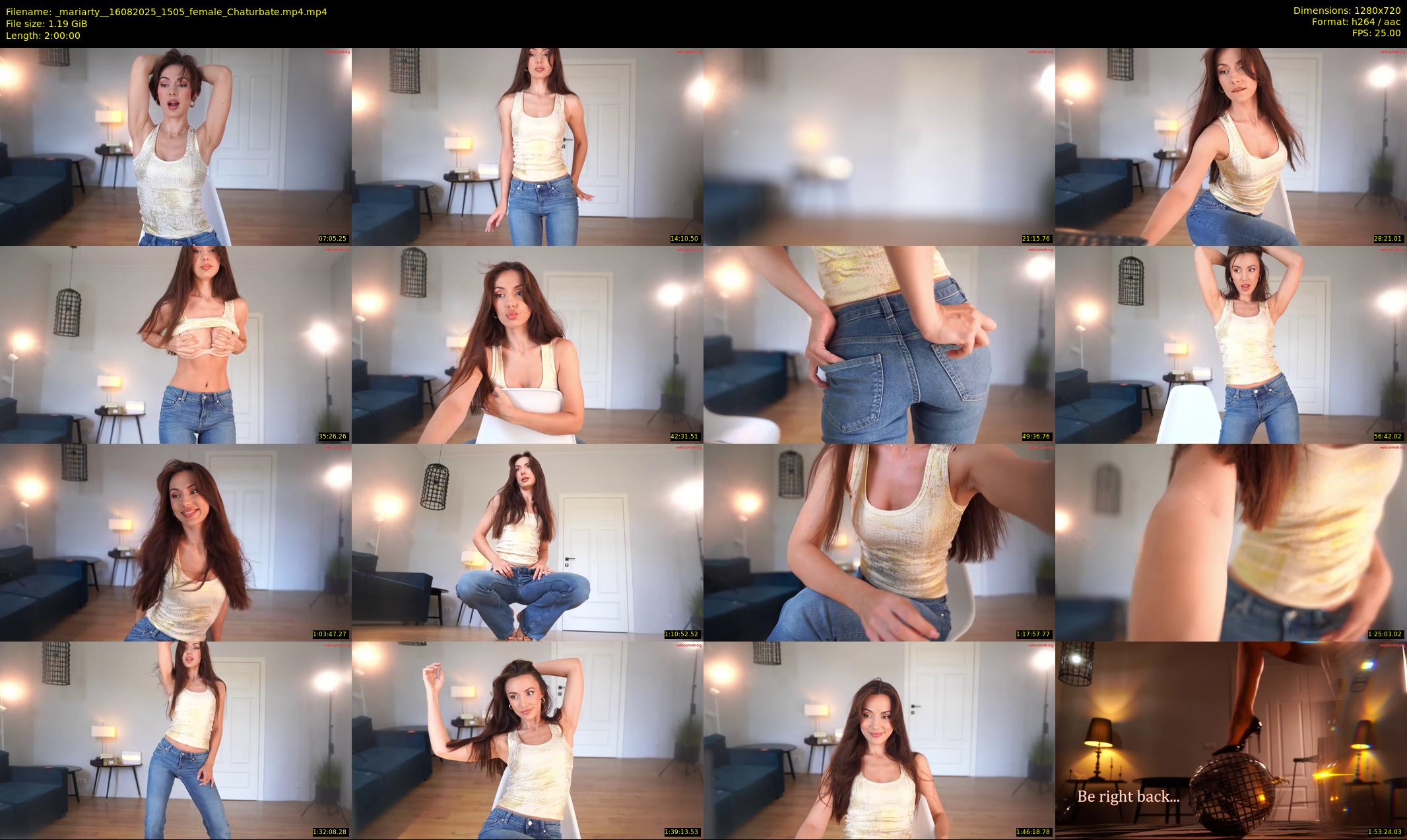 _mariarty_ — 120 minute Chaturbate female cam show recording, 720p, Aug 16, 2025