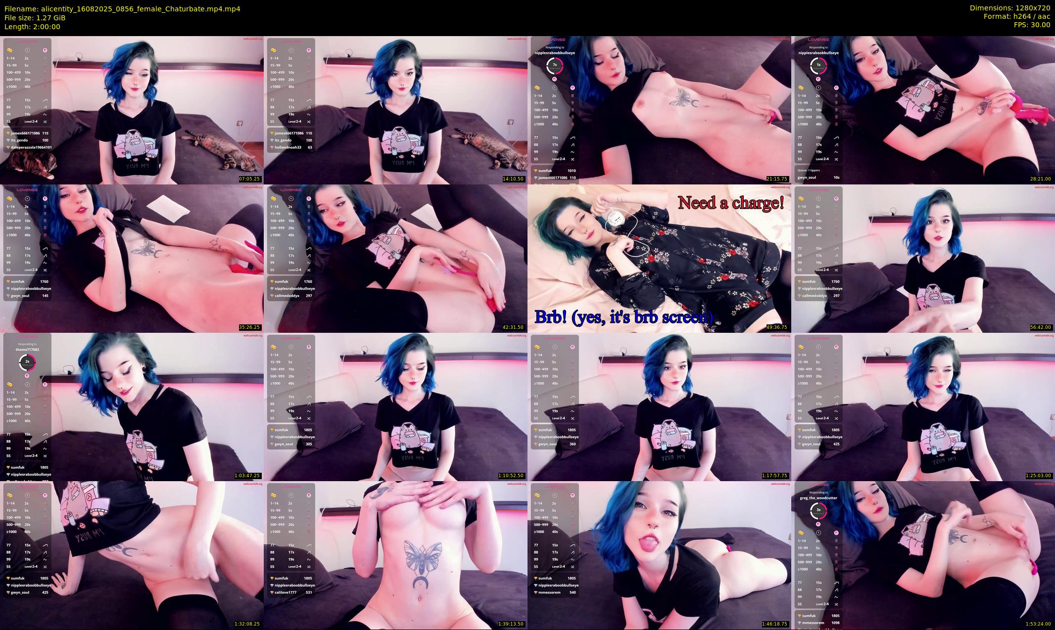alicentity — 120 minute Chaturbate female cam show recording, 720p, Aug 16, 2025