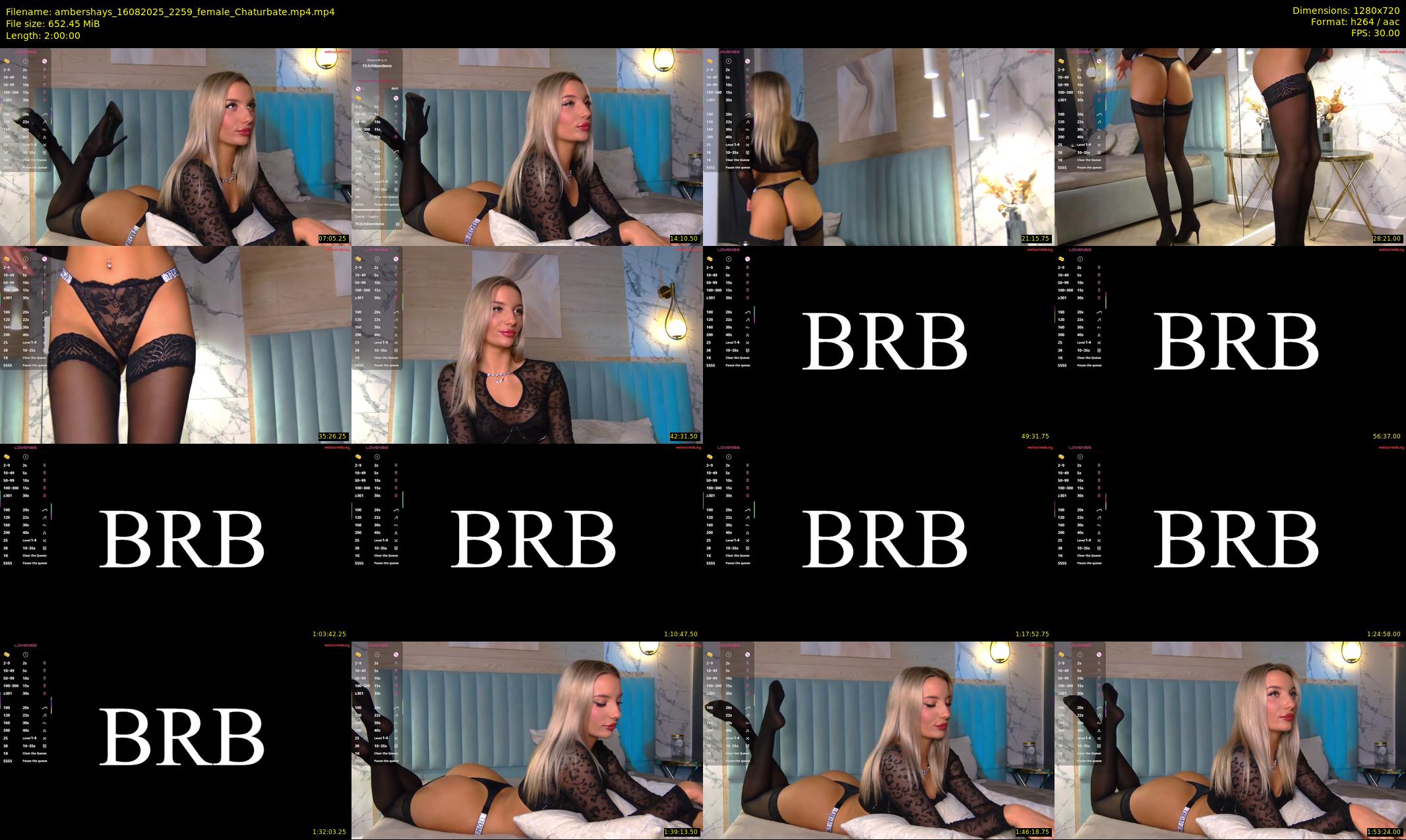 ambershays — 120 minute Chaturbate female cam show recording, 720p, Aug 16, 2025