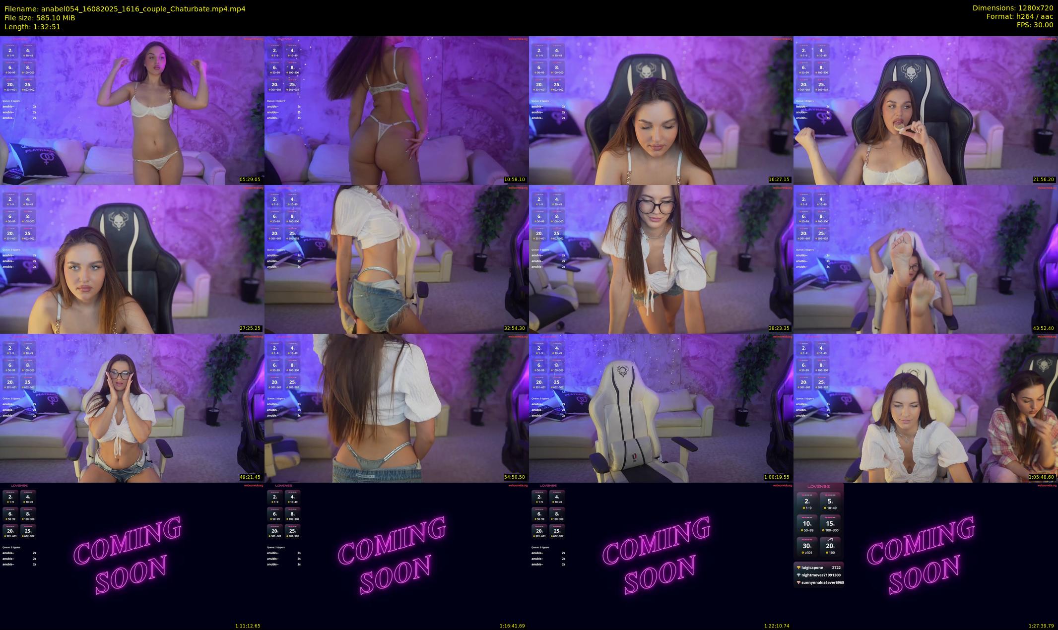 anabel054 — 93 minute Chaturbate female cam show recording, 720p, Aug 16, 2025