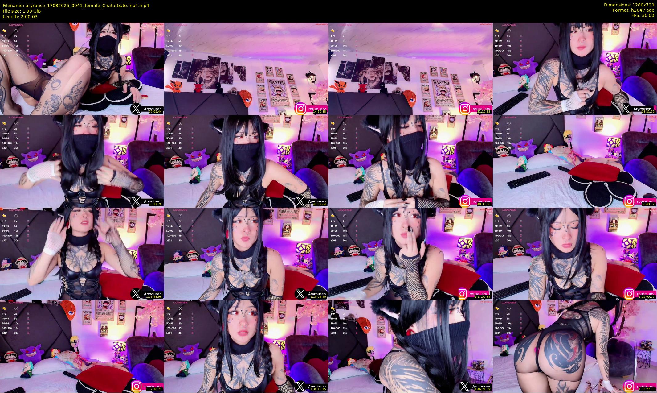 aryrouse — 121 minute Chaturbate female cam show recording, 720p, Aug 17, 2025