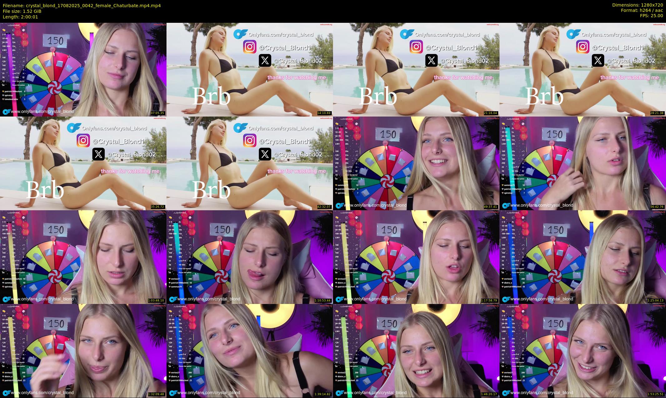 crystal_blond — 121 minute Chaturbate female cam show recording, 720p, Aug 17, 2025