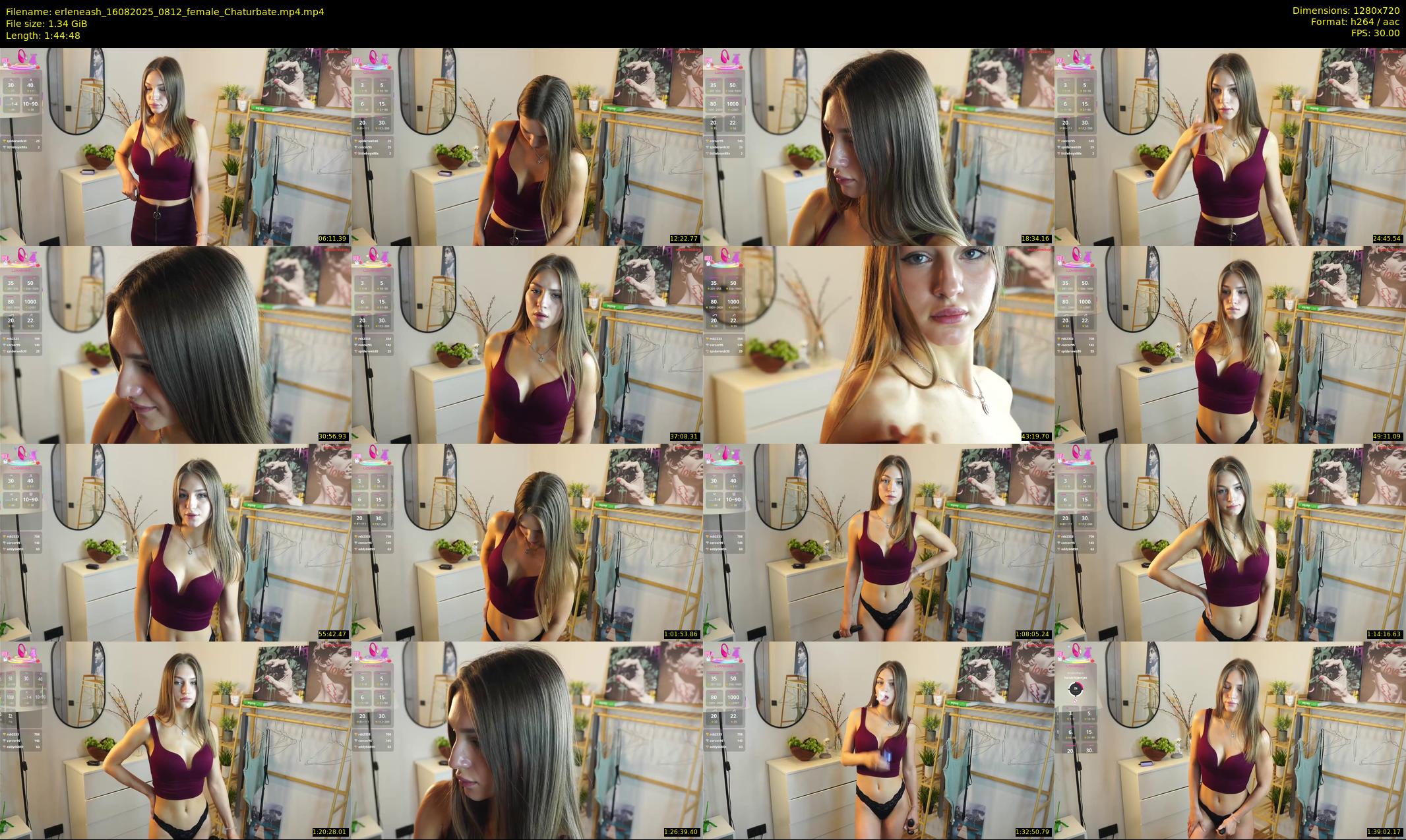 erleneash — 105 minute Chaturbate female cam show recording, 720p, Aug 16, 2025
