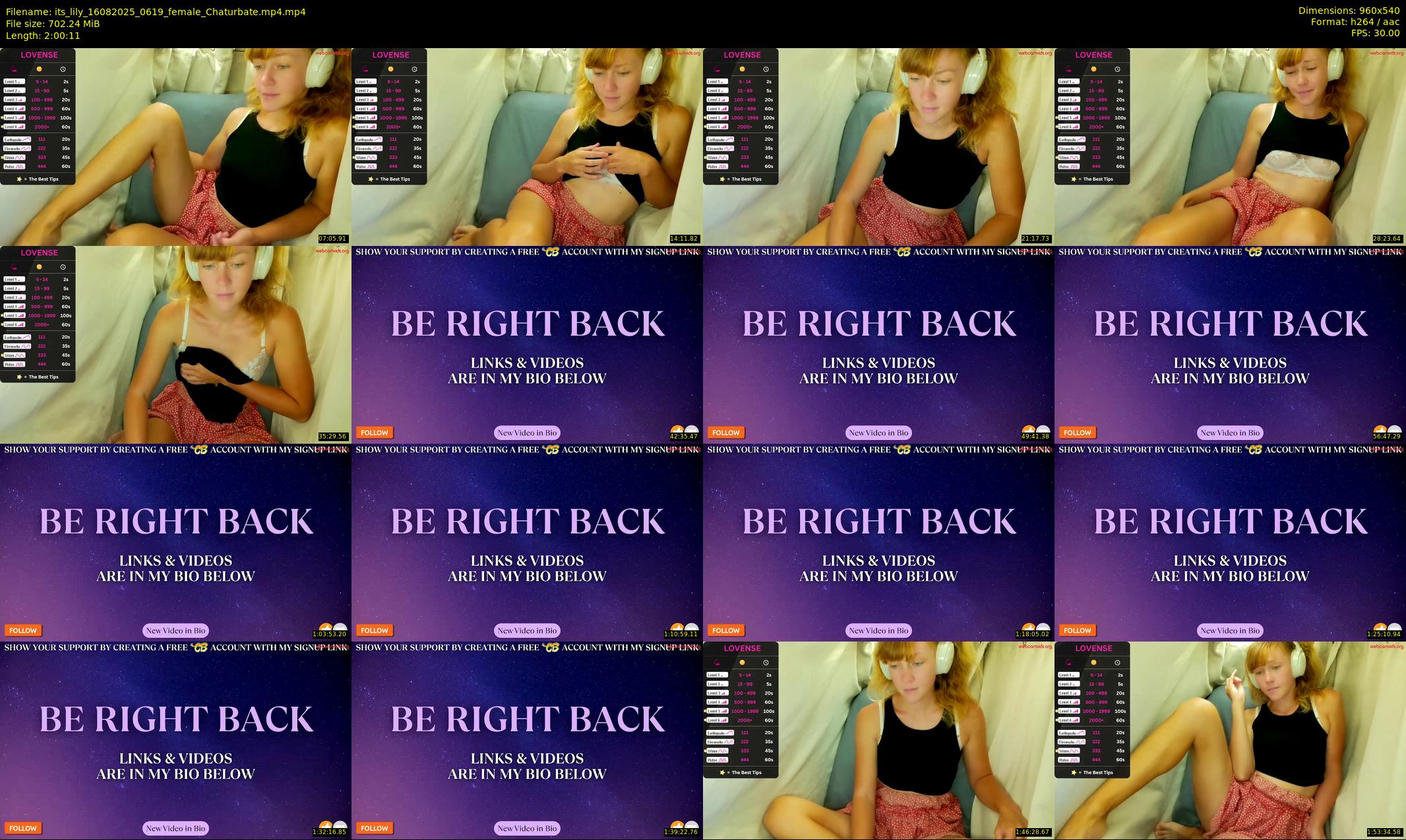 its_lily — 121 minute Chaturbate female cam show recording, 480p, Aug 16, 2025