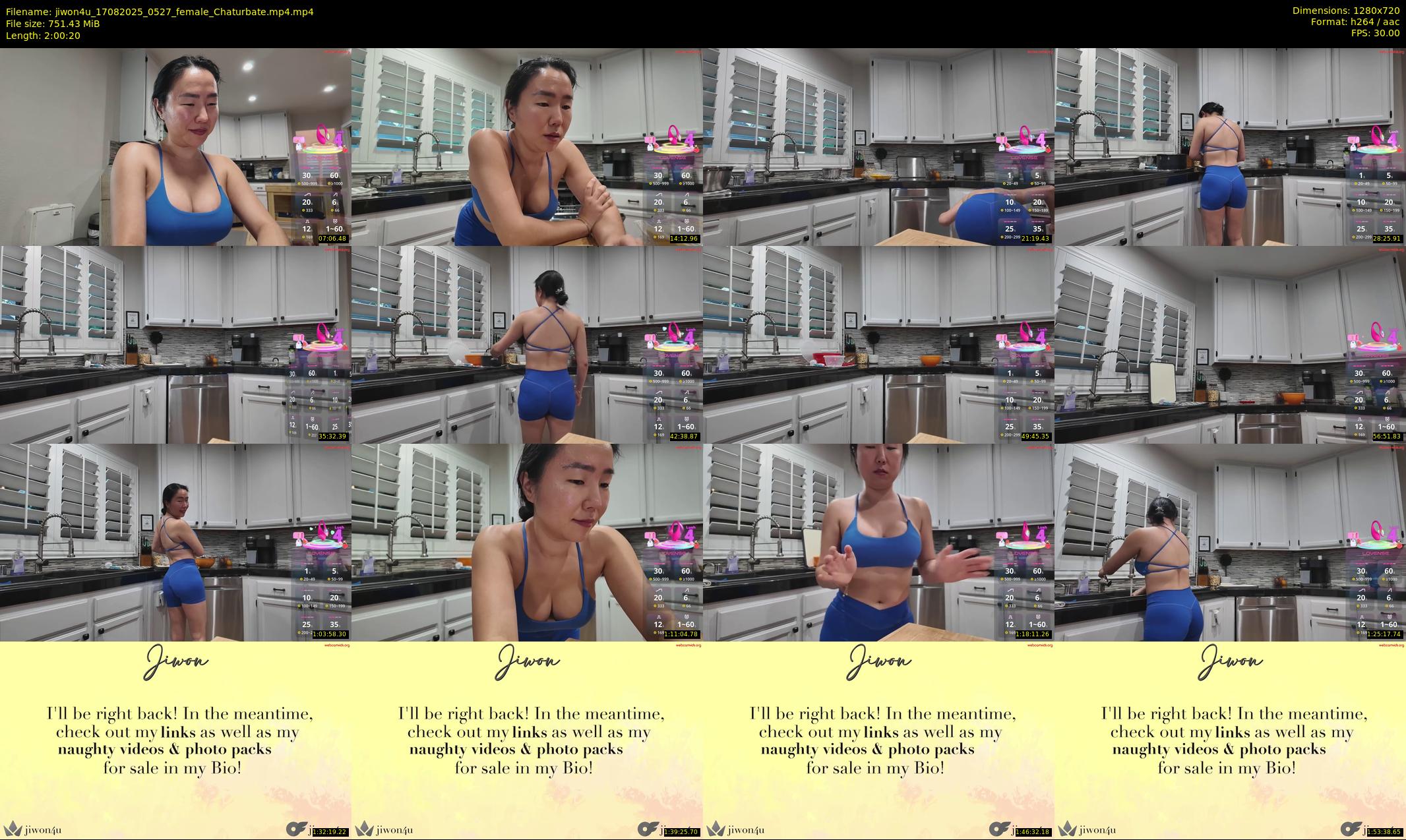 jiwon4u — 121 minute Chaturbate female cam show recording, 720p, Aug 17, 2025