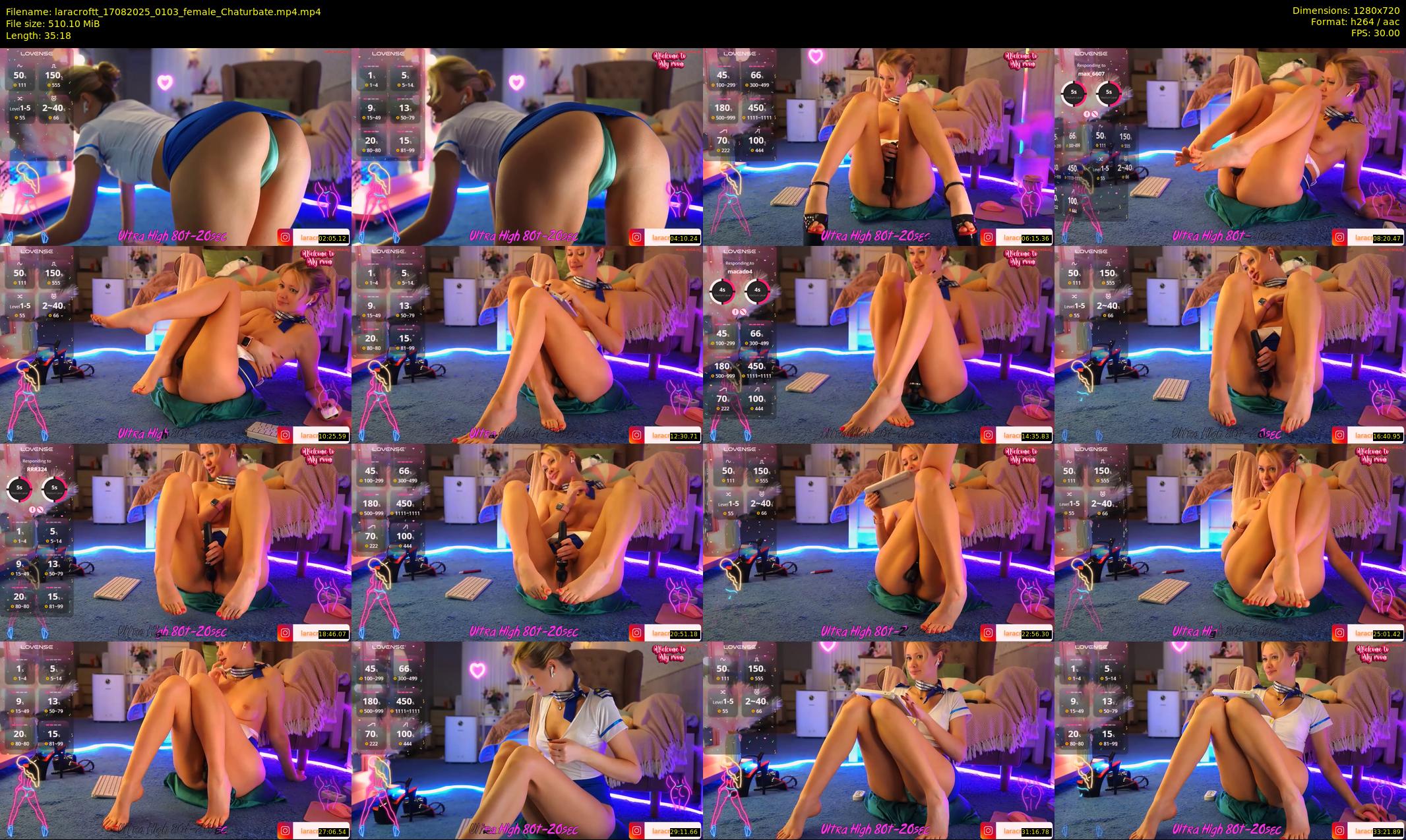 laracroftt — 36 minute Chaturbate female cam show recording, 720p, Aug 17, 2025