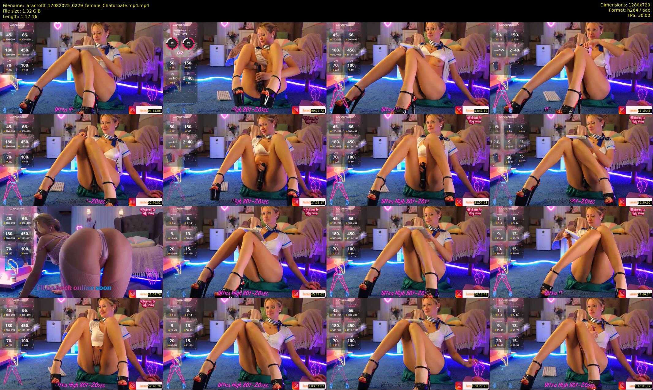 laracroftt — 78 minute Chaturbate female cam show recording, 720p, Aug 17, 2025