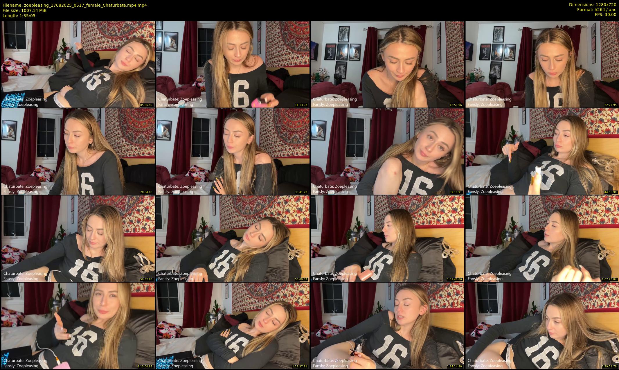 zoepleasing — 96 minute Chaturbate female cam show recording, 720p, Aug 17, 2025