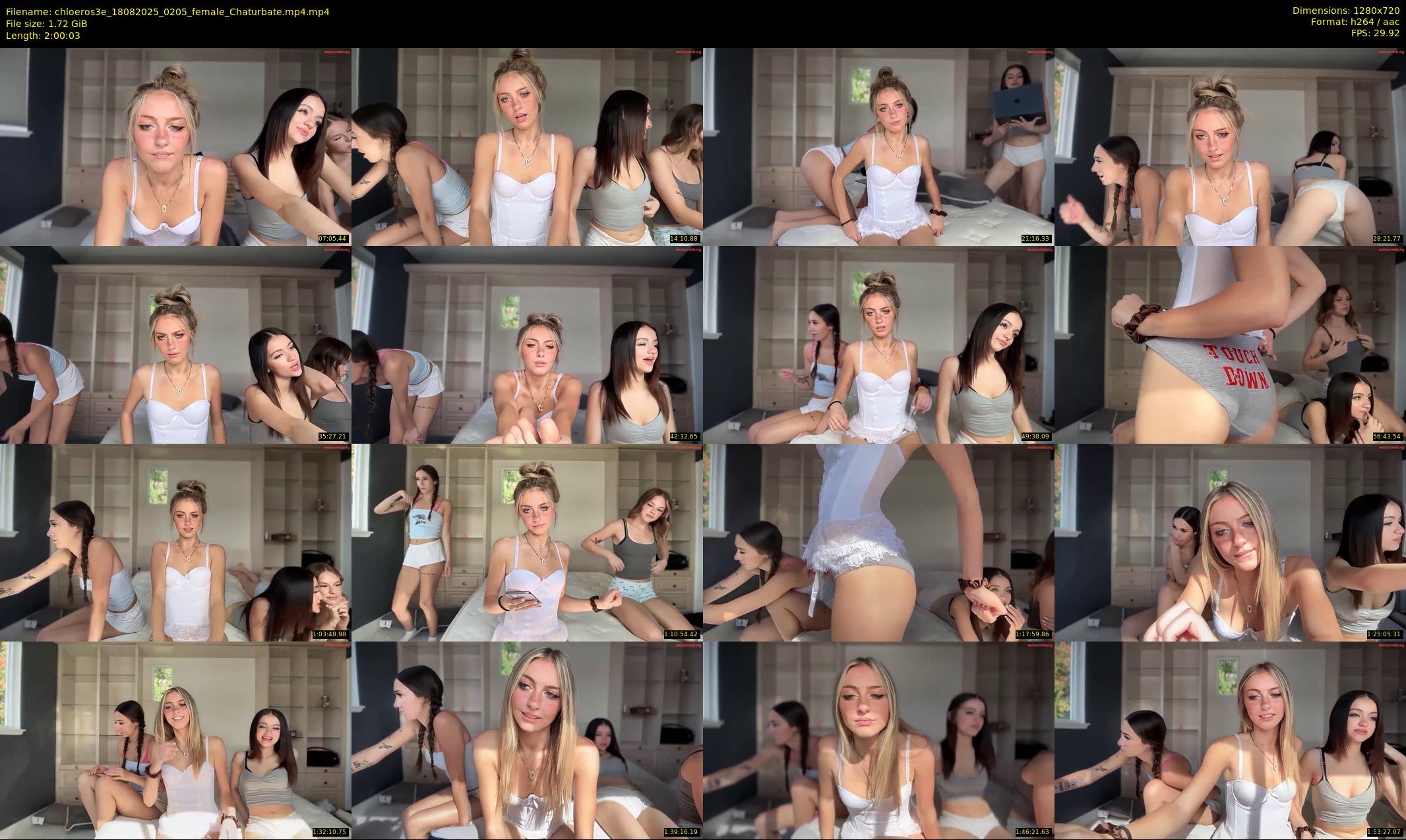 chloeros3e — 121 minute Chaturbate female cam show recording, 720p, Aug 18, 2025