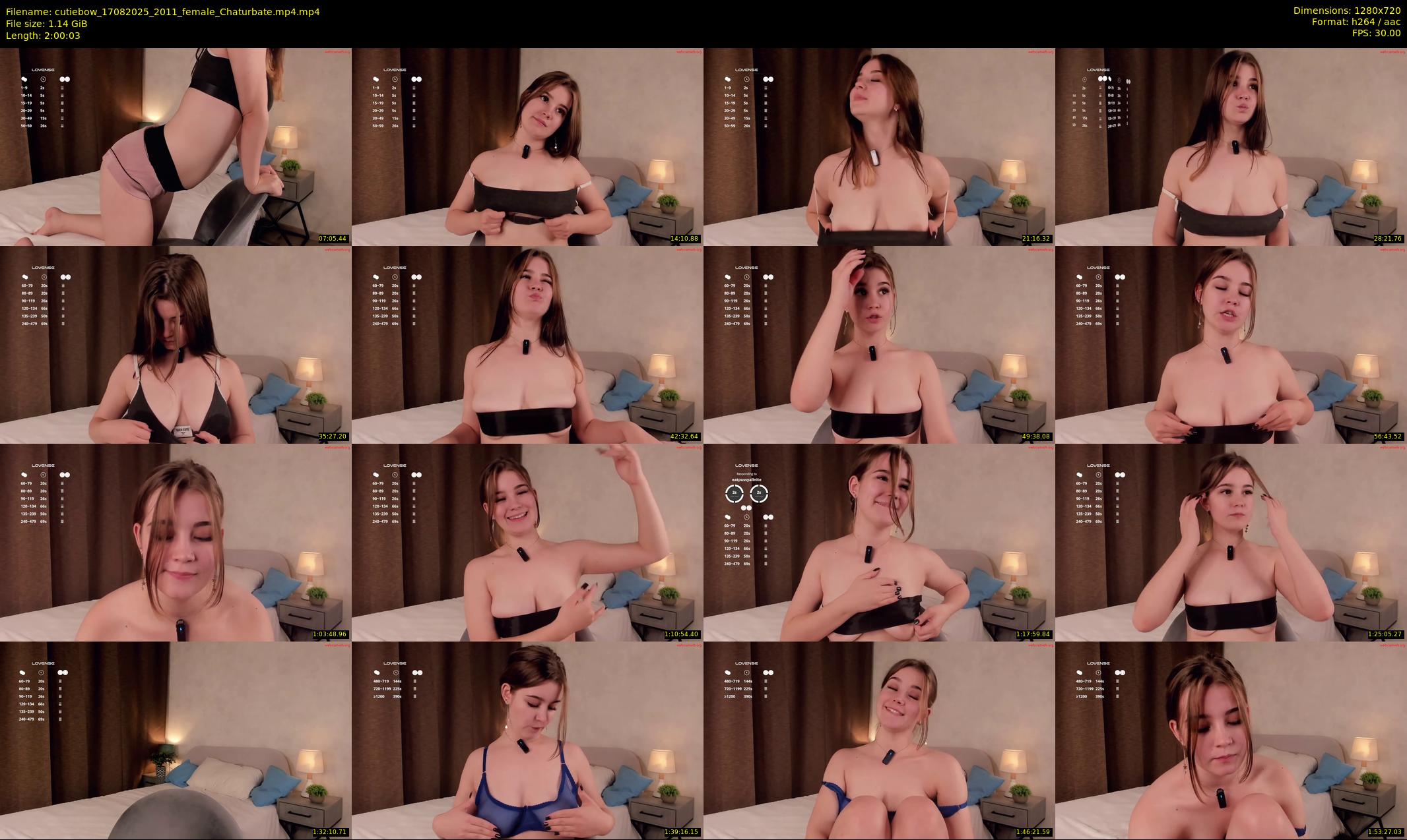 cutiebow — 121 minute Chaturbate female cam show recording, 720p, Aug 17, 2025