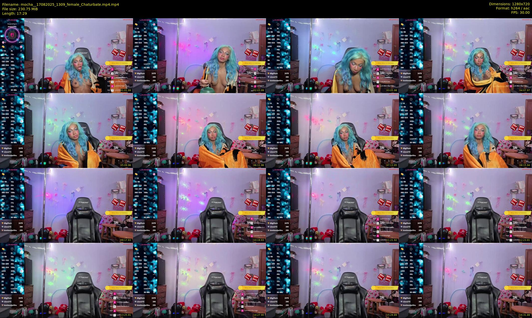 mocha_ — 18 minute Chaturbate female cam show recording, 720p, Aug 17, 2025
