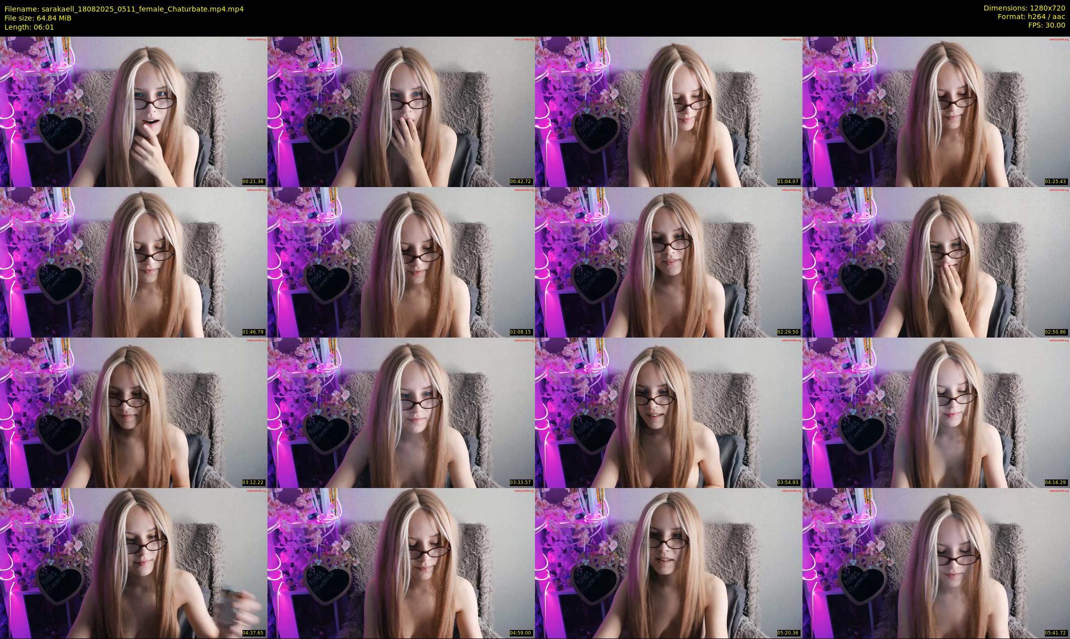 sarakaell — 7 minute Chaturbate female cam show recording, 720p, Aug 18, 2025