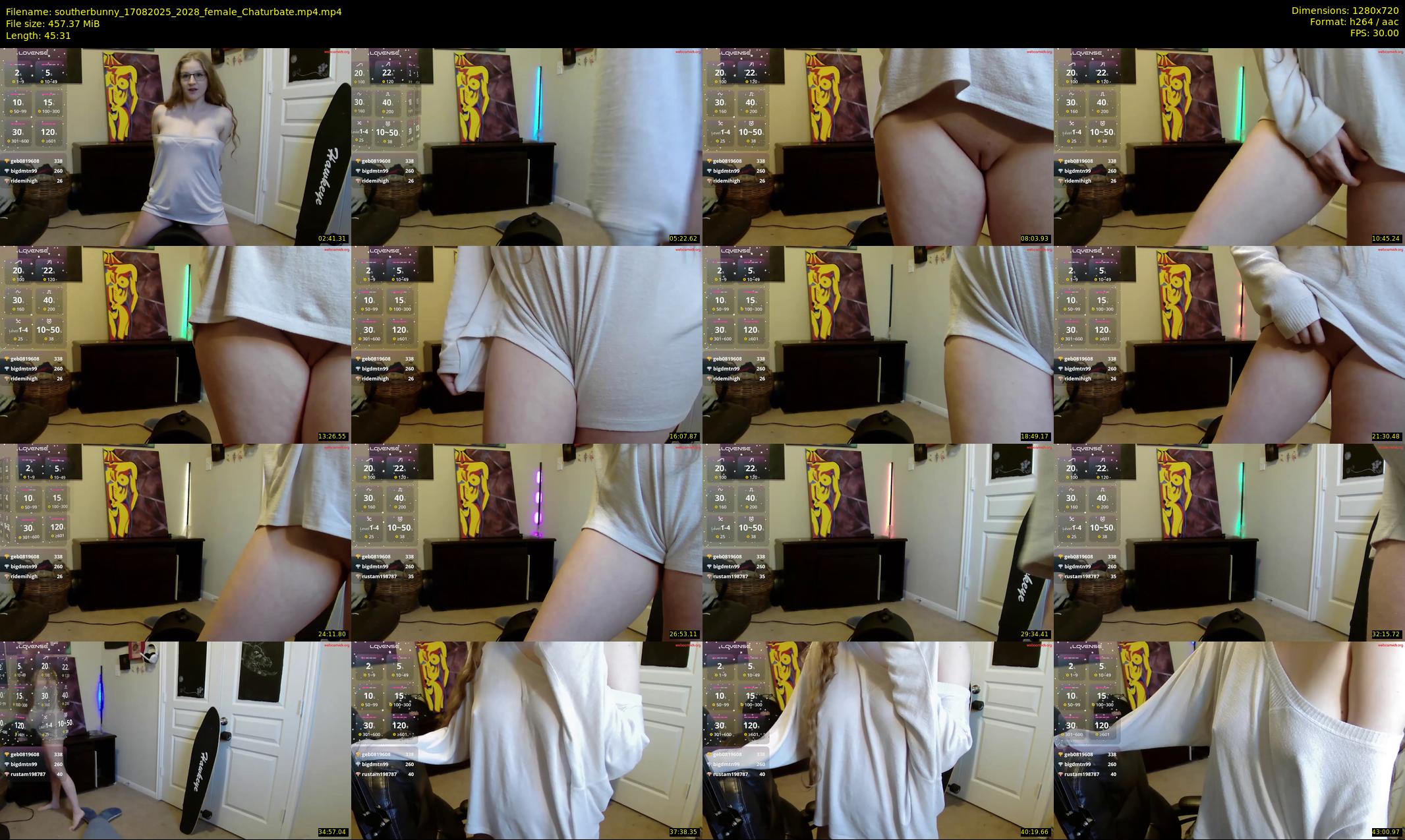 southerbunny — 46 minute Chaturbate female cam show recording, 720p, Aug 17, 2025