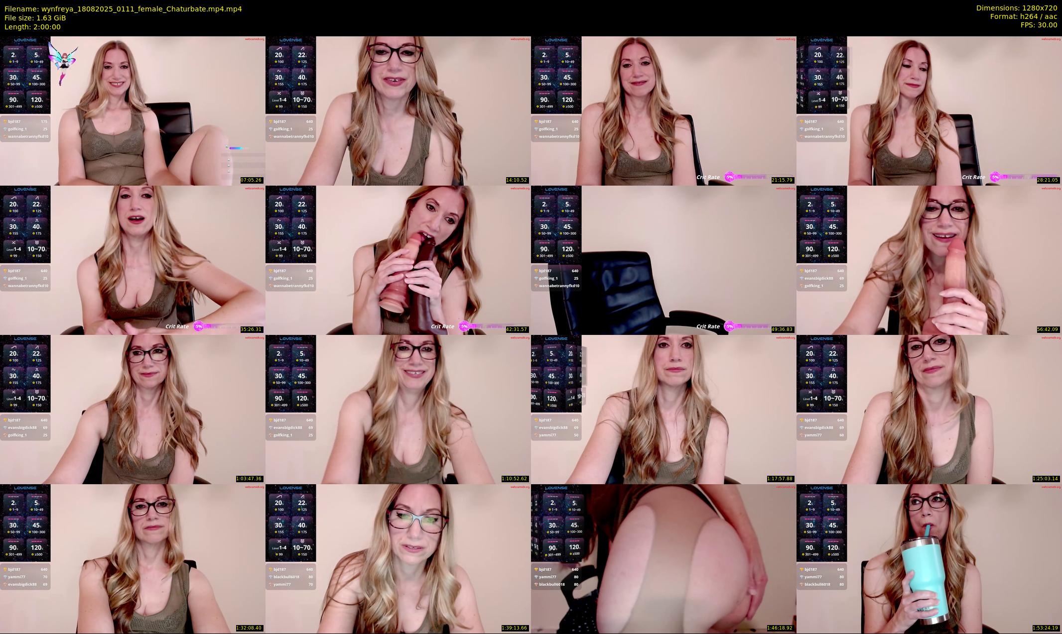 wynfreya — 120 minute Chaturbate female cam show recording, 720p, Aug 18, 2025