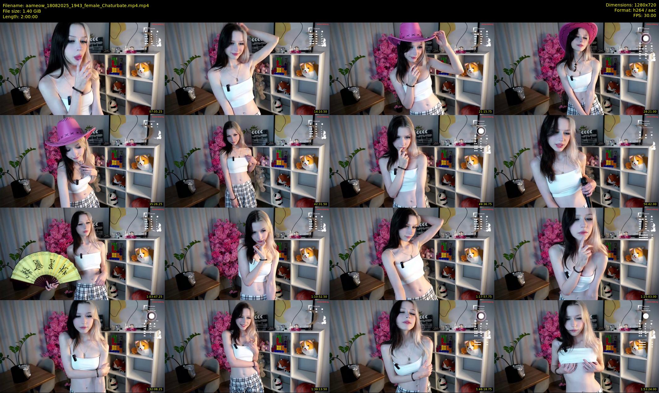 aameow — 120 minute Chaturbate female cam show recording, 720p, Aug 18, 2025