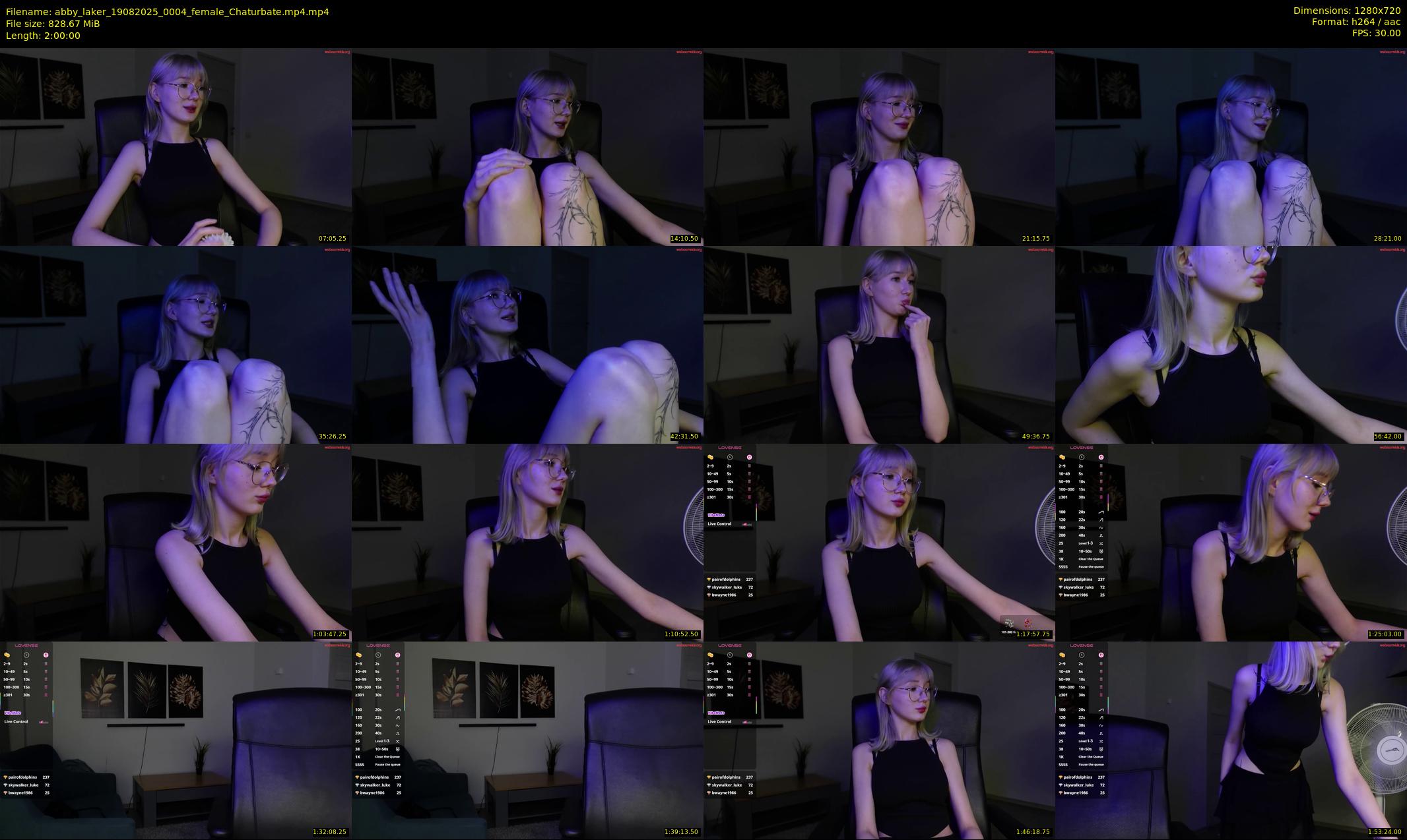 abby_laker — 120 minute Chaturbate female cam show recording, 720p, Aug 19, 2025