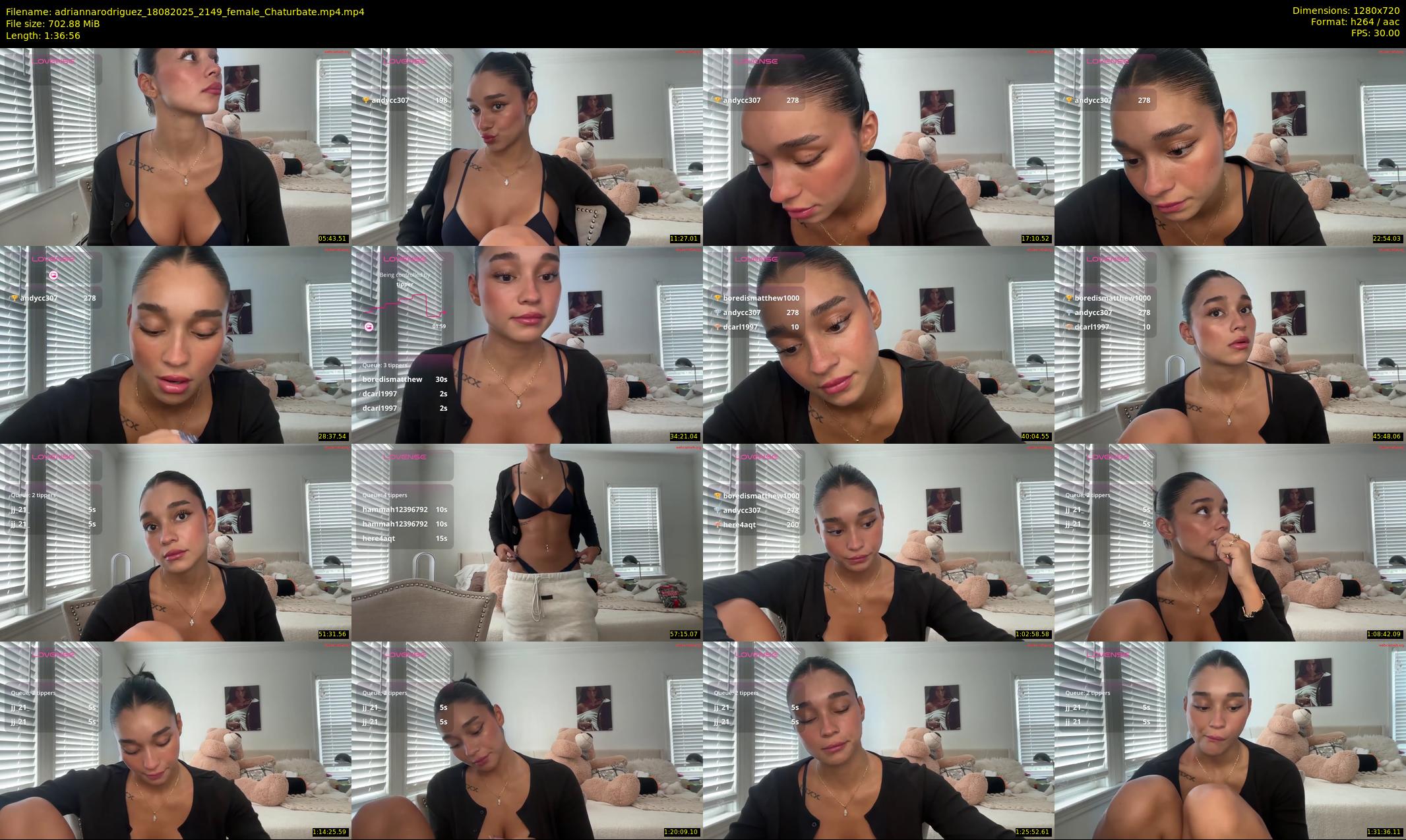 adriannarodriguez — 97 minute Chaturbate female cam show recording, 720p, Aug 18, 2025