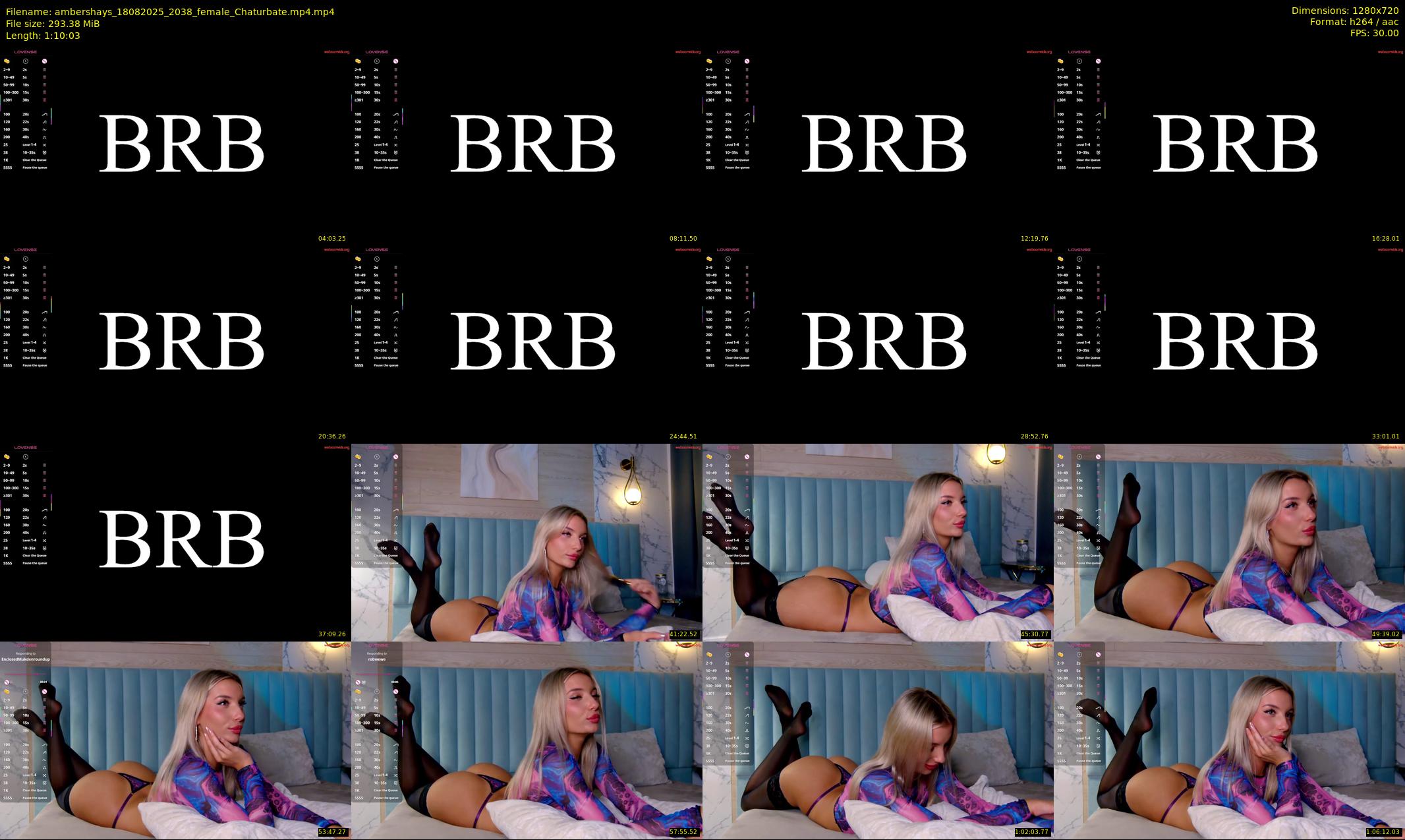 ambershays — 71 minute Chaturbate female cam show recording, 720p, Aug 18, 2025