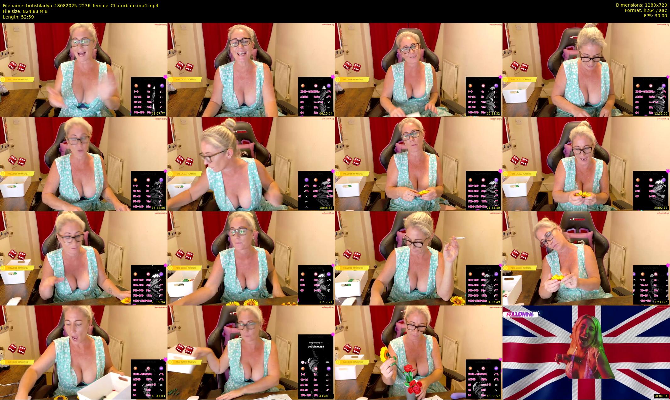 britishladya — 53 minute Chaturbate female cam show recording, 720p, Aug 18, 2025