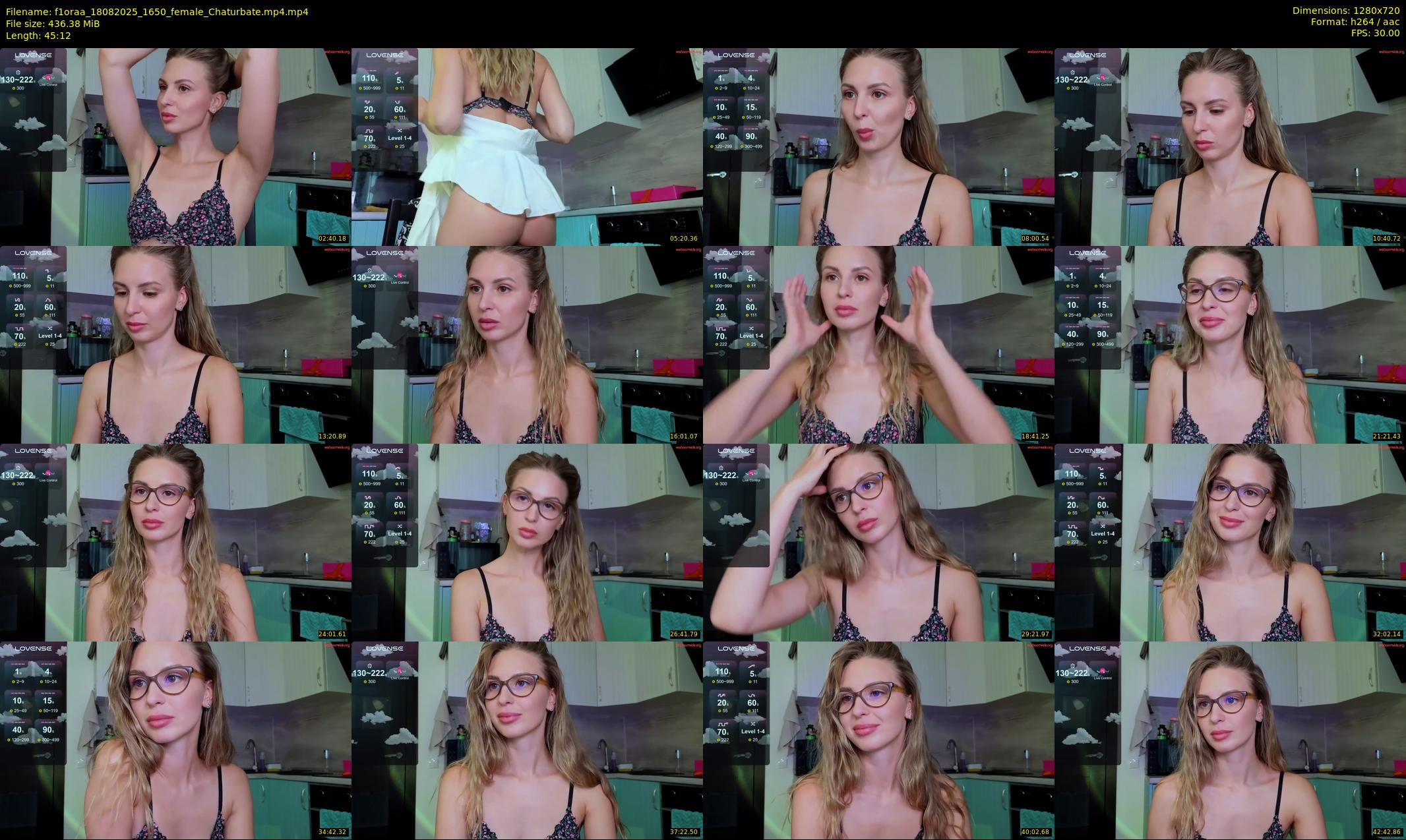 f1oraa — 46 minute Chaturbate female cam show recording, 720p, Aug 18, 2025