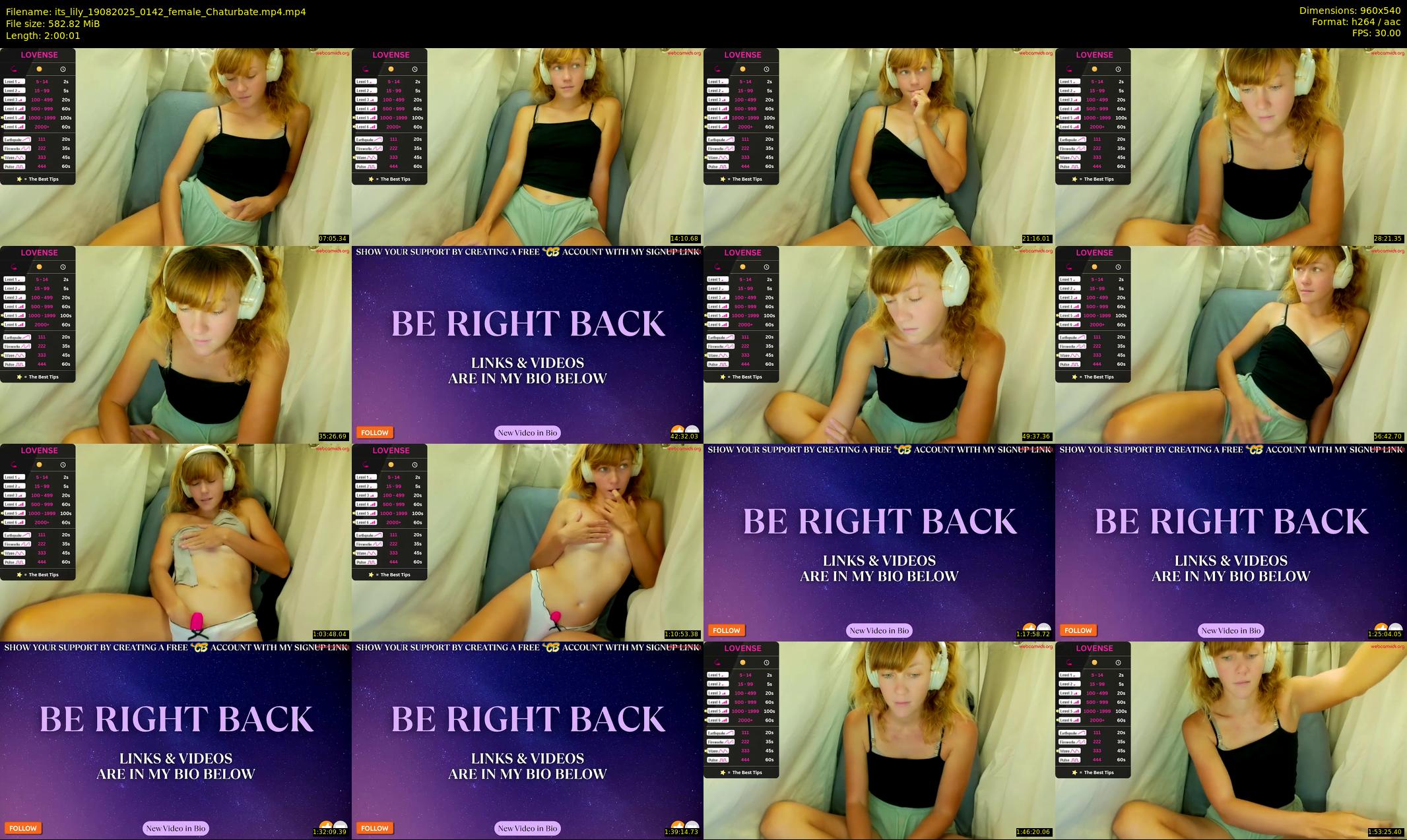 its_lily — 121 minute Chaturbate female cam show recording, 480p, Aug 19, 2025