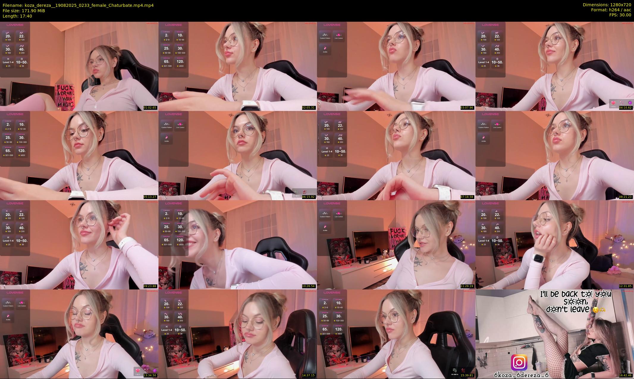 koza_dereza_ — 18 minute Chaturbate female cam show recording, 720p, Aug 19, 2025