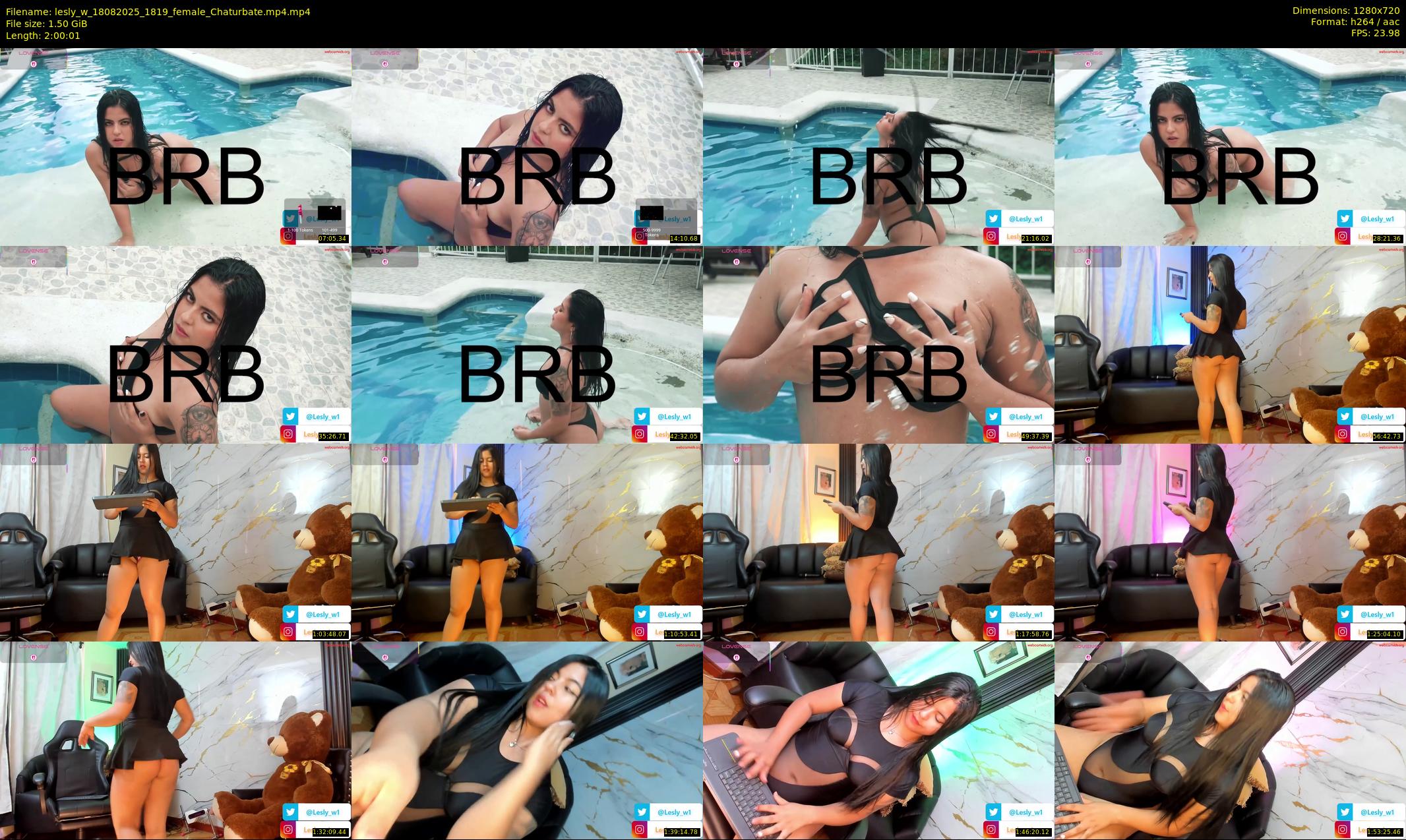 lesly_w — 121 minute Chaturbate female cam show recording, 720p, Aug 18, 2025