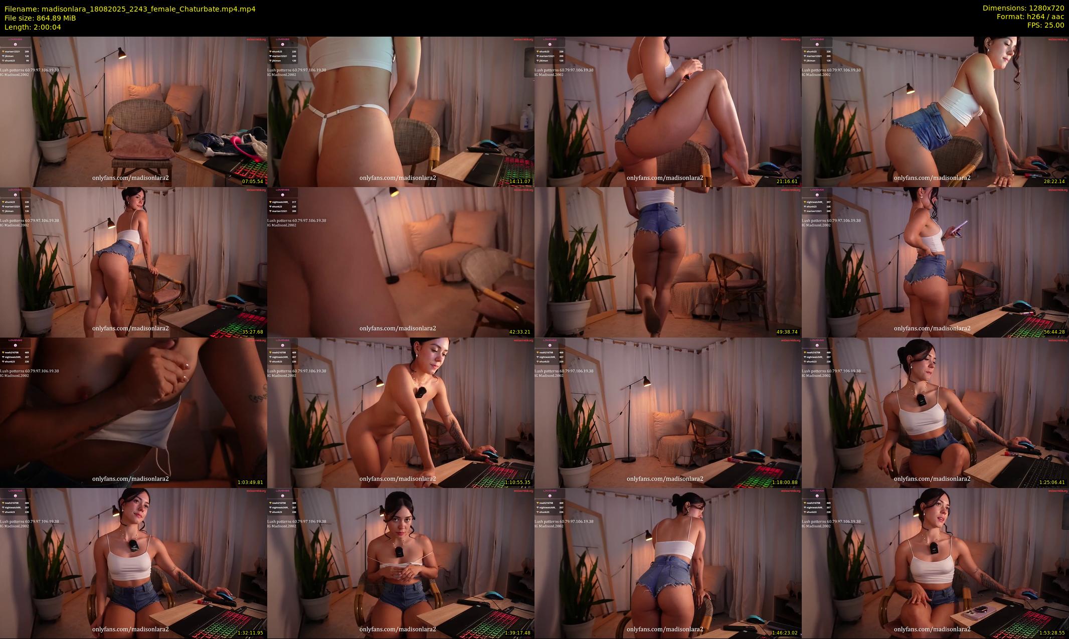 madisonlara — 121 minute Chaturbate female cam show recording, 720p, Aug 18, 2025
