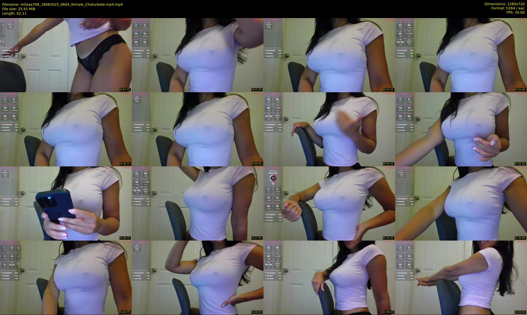 milaaa708 — 3 minute Chaturbate female cam show recording, 720p, Aug 18, 2025