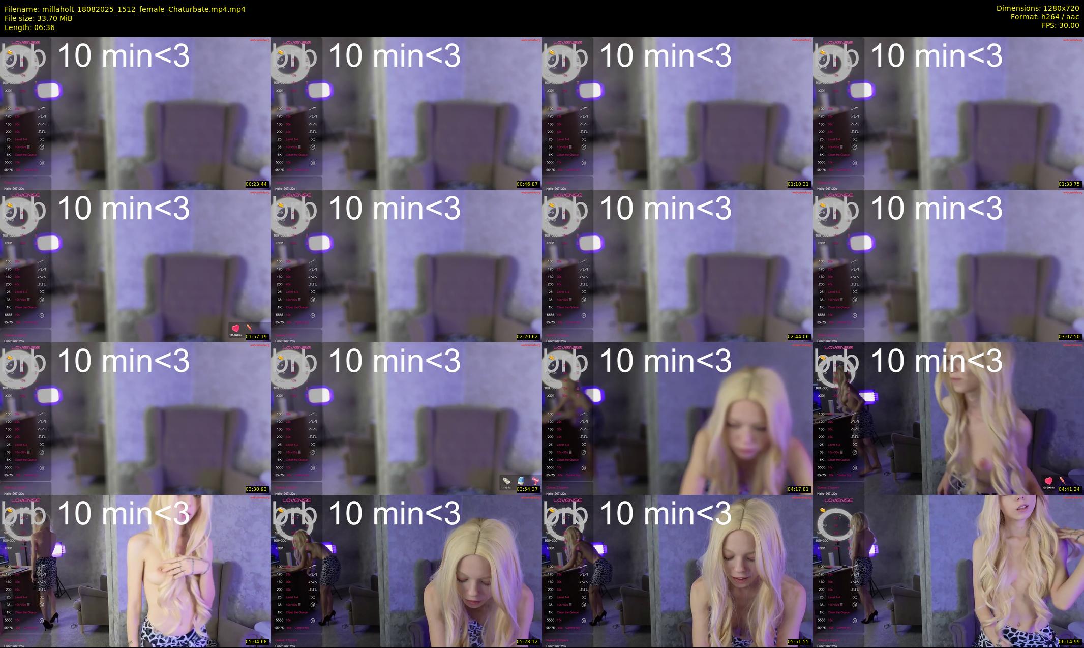 millaholt — 7 minute Chaturbate female cam show recording, 720p, Aug 18, 2025