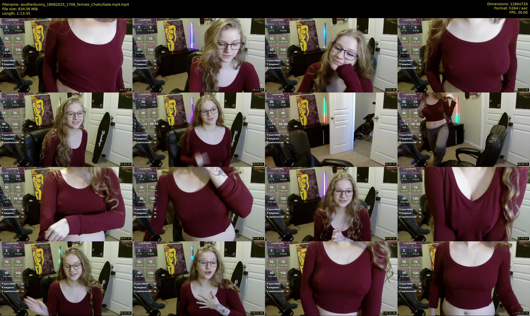 southerbunny — 74 minute Chaturbate female cam show recording, 720p, Aug 18, 2025