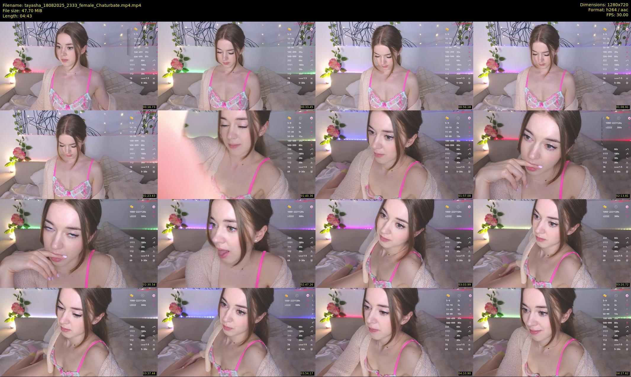 tayasha — 5 minute Chaturbate female cam show recording, 720p, Aug 18, 2025