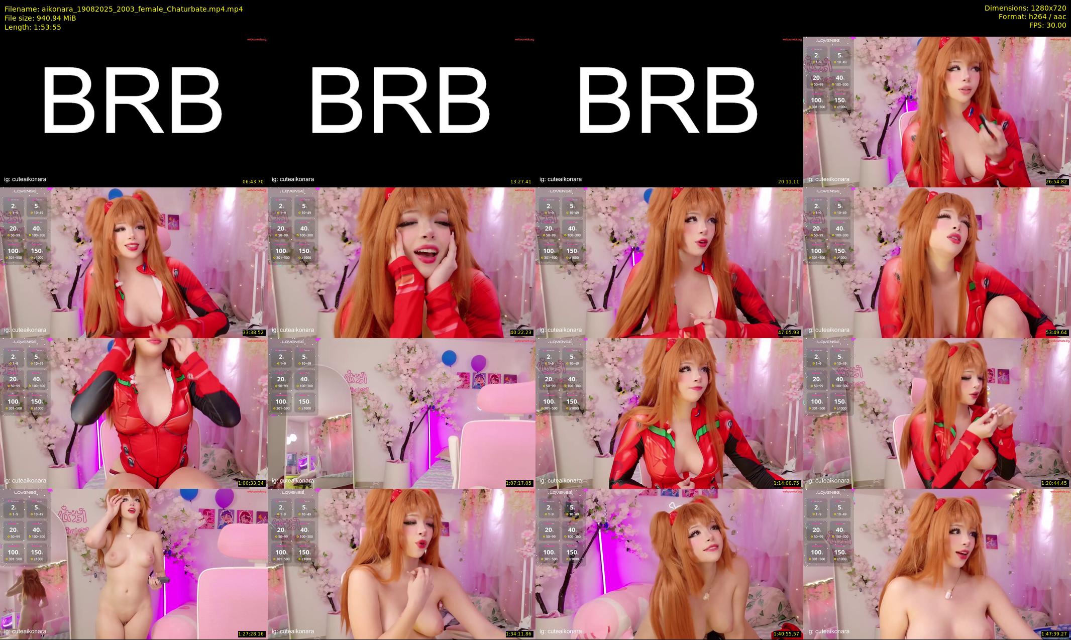 aikonara — 114 minute Chaturbate female cam show recording, 720p, Aug 19, 2025