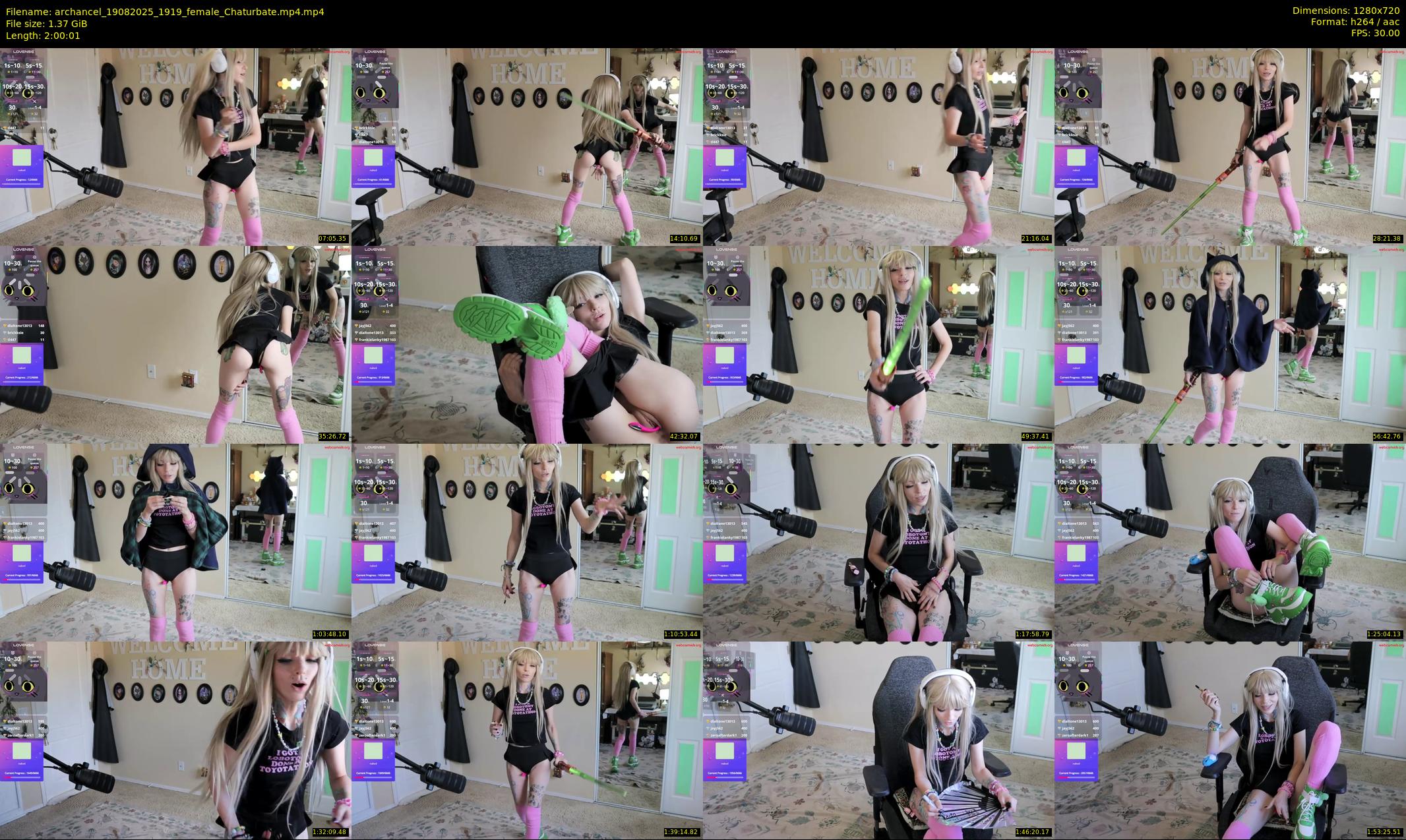 archancel — 121 minute Chaturbate female cam show recording, 720p, Aug 19, 2025